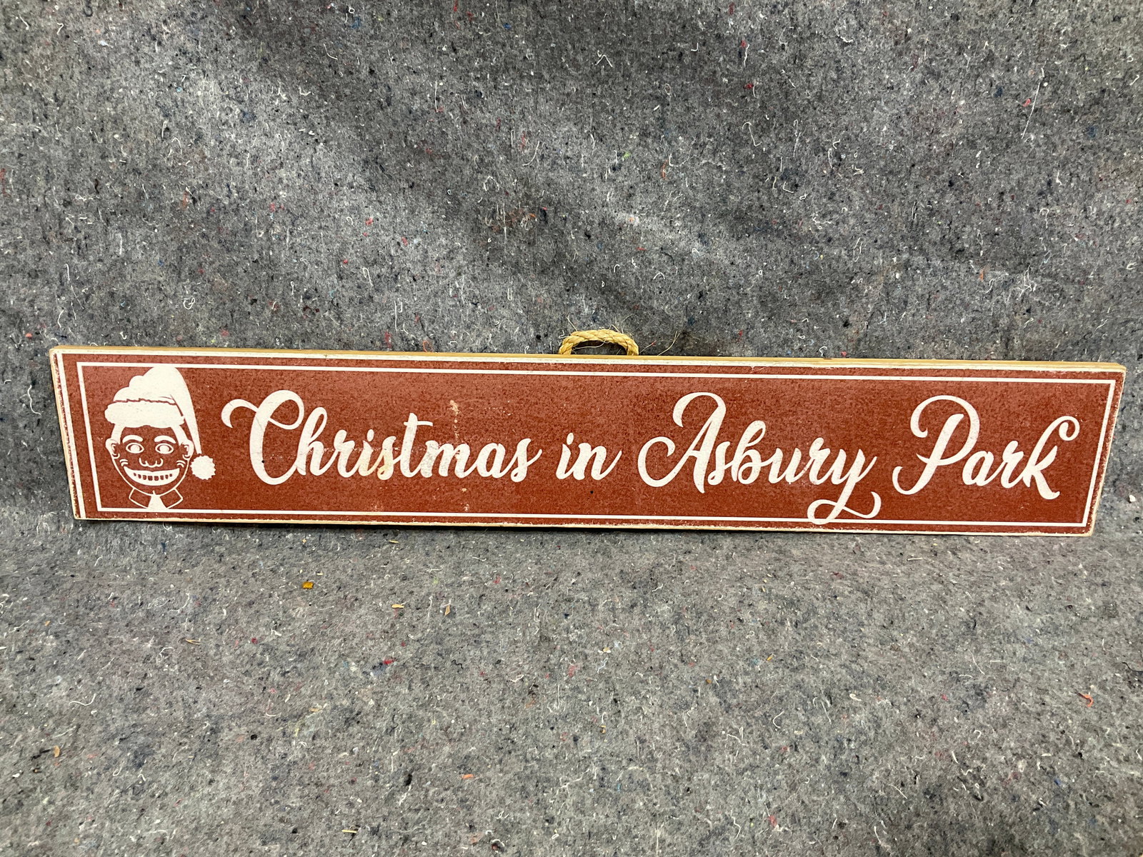 Christmas in Asbury Park wooden wall hanging sign(4inx24in): Christmas in Asbury Park wooden wall hanging sign(4inx24in)
