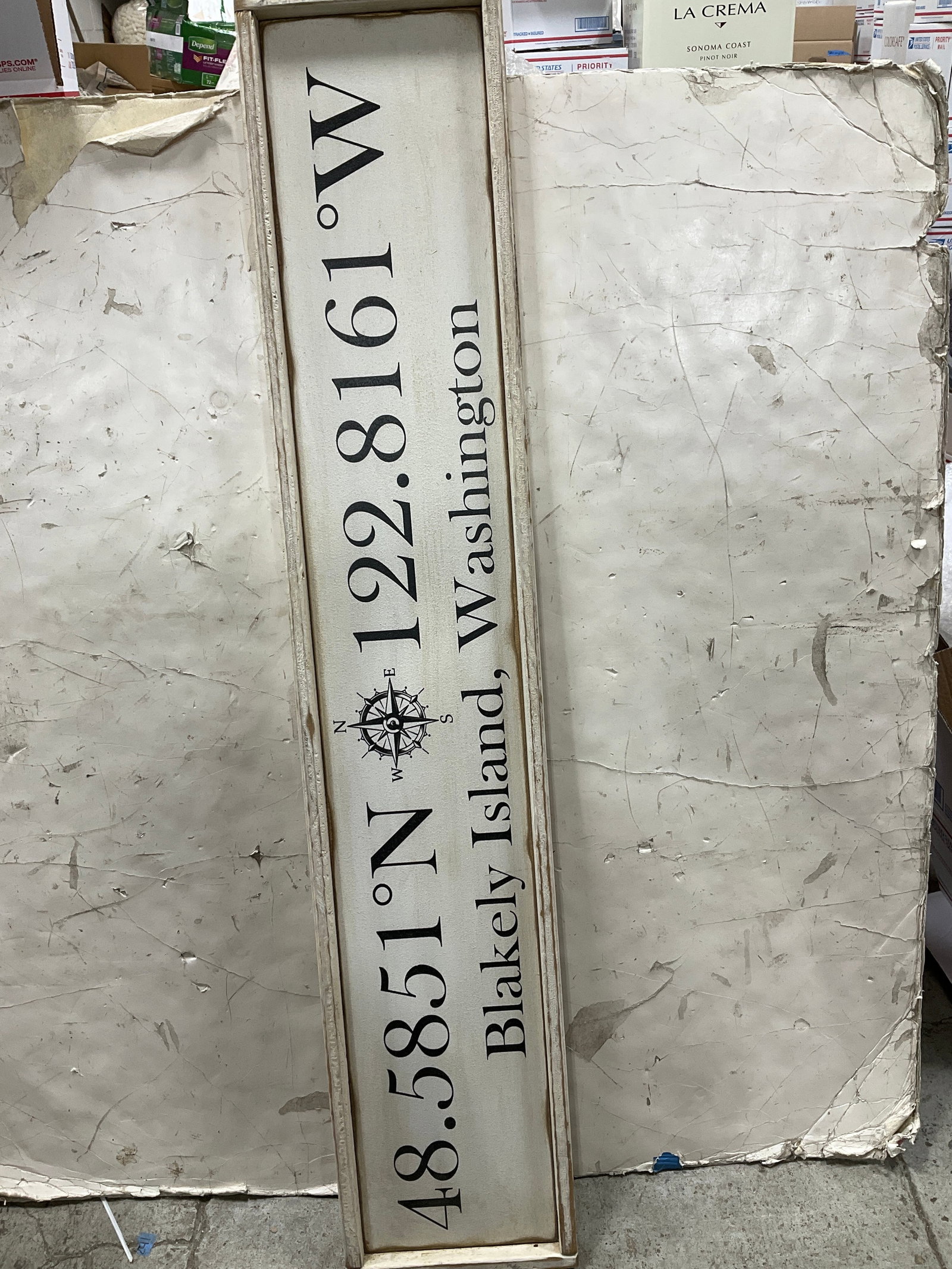 Blakely Island Washington wooden framed wall decor(9.5inx49in): Blakely Island Washington wooden framed wall decor(9.5inx49in)