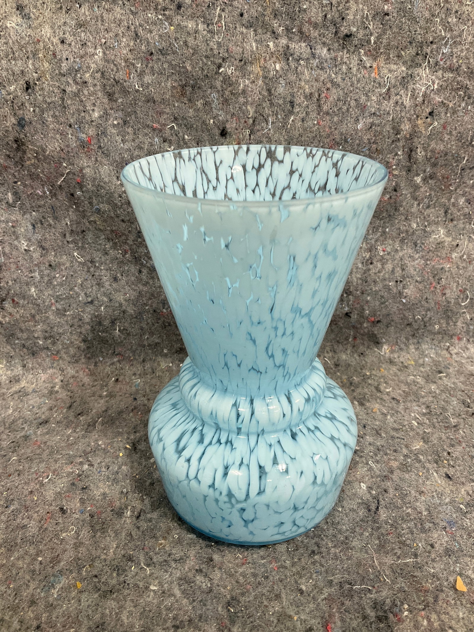Vintage light blue spatter glass vase(6intall) (1 of 1)