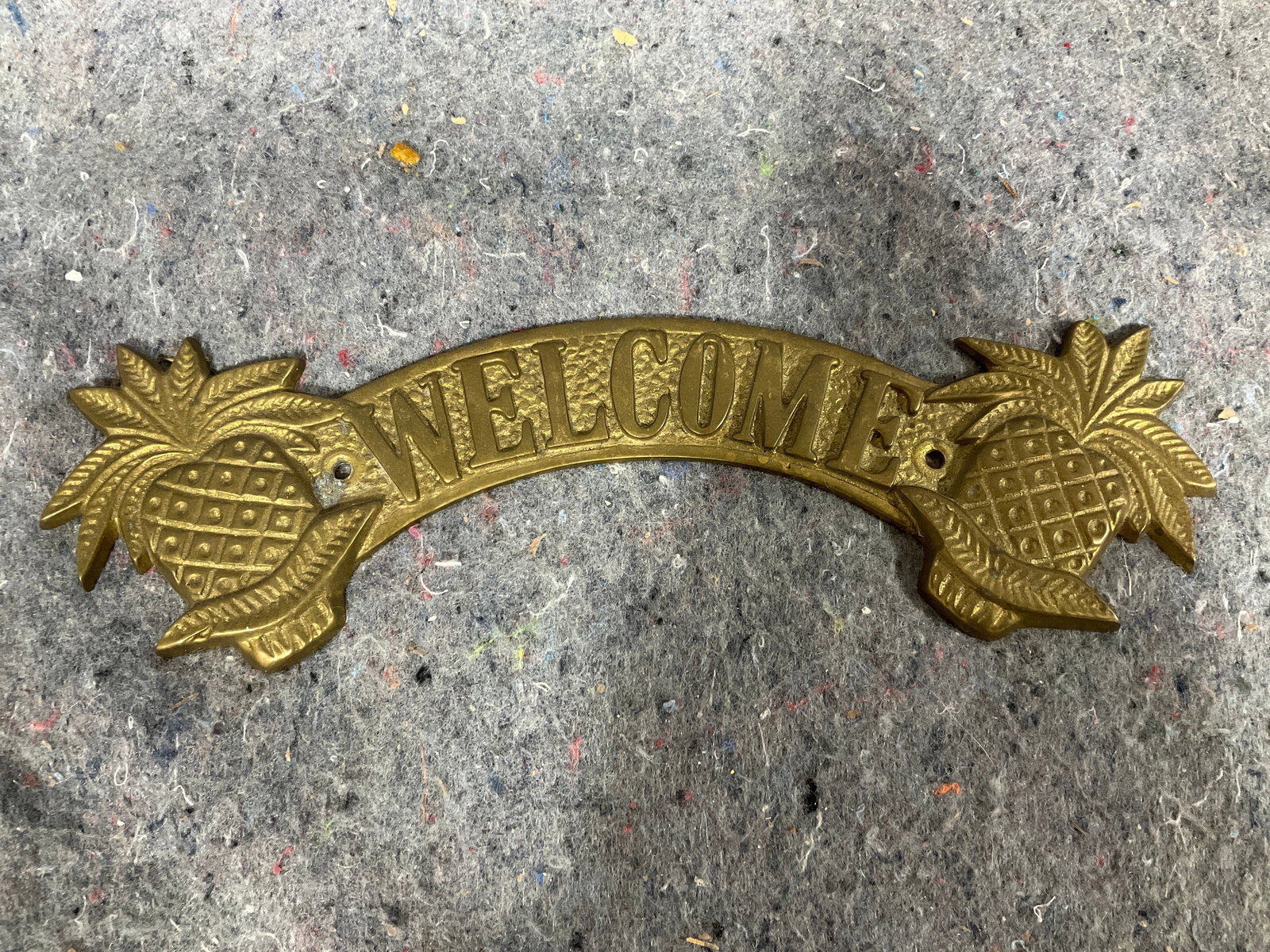 Brass welcome sign (1 of 1)