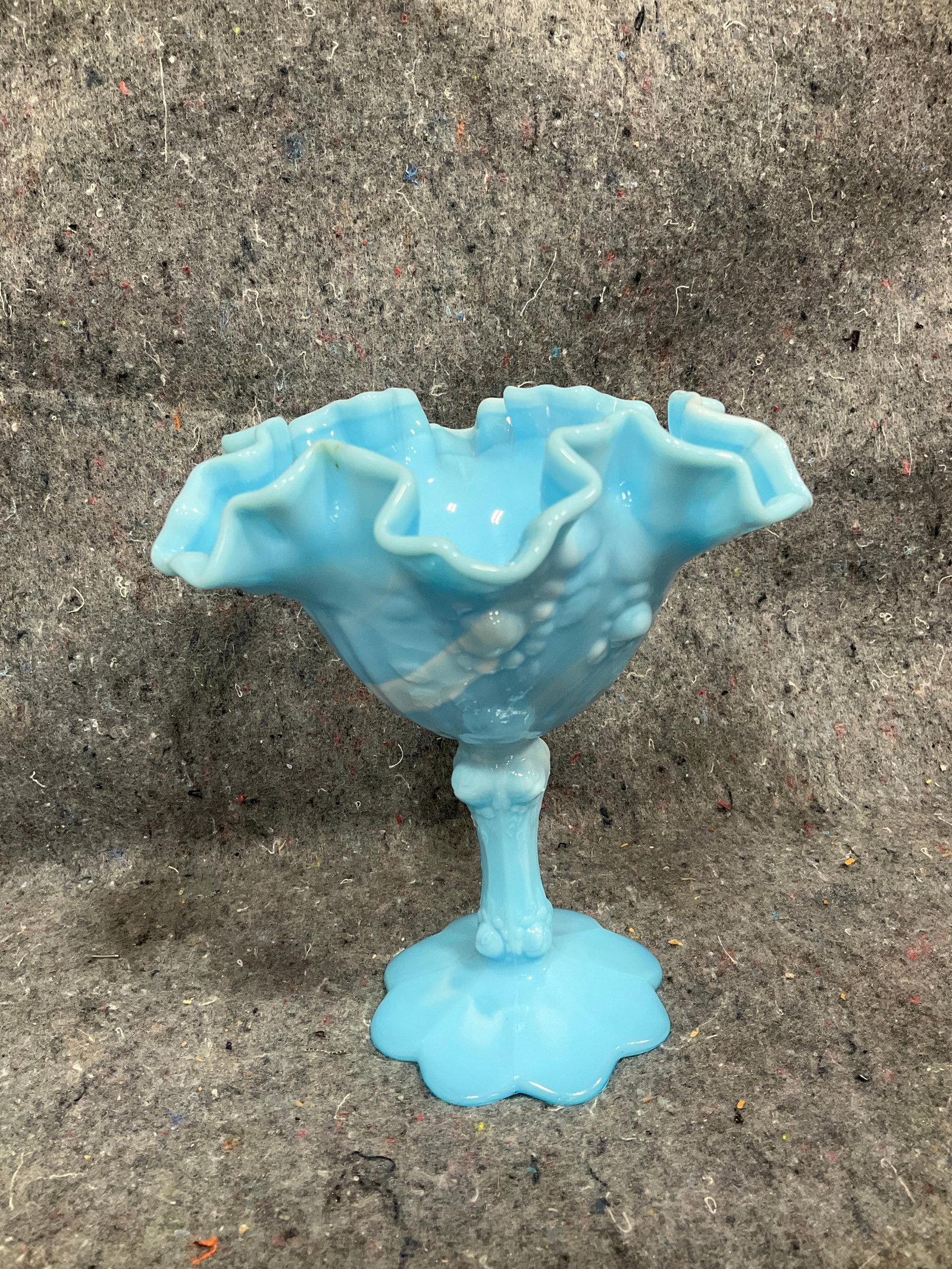 Fenton blue slag glass compote(6.5intall) (1 of 1)