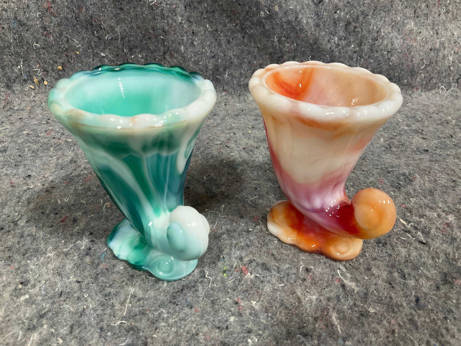 Imperial glass cornucopia toothpick holders(3intall): Imperial glass cornucopia toothpick holders(3intall)