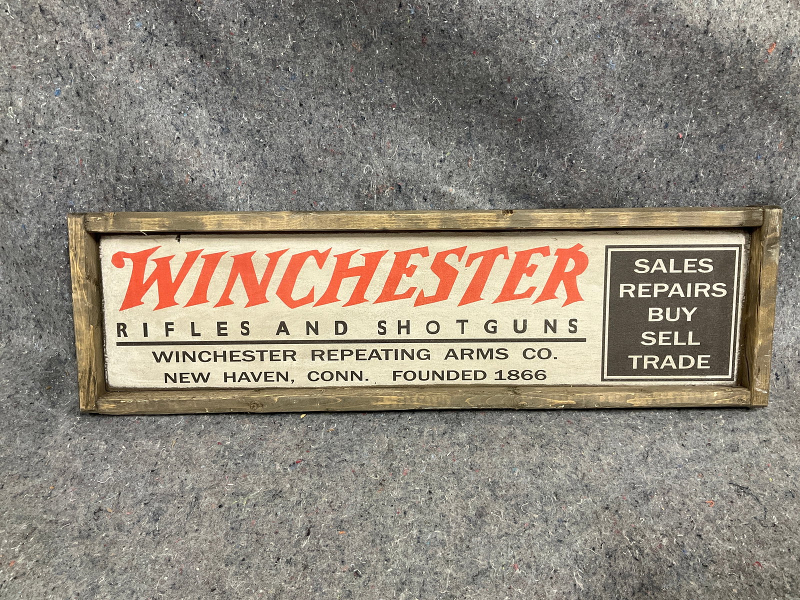 Wooden framed Winchester wall decor(7.5inx25in): Wooden framed Winchester wall decor(7.5inx25in)