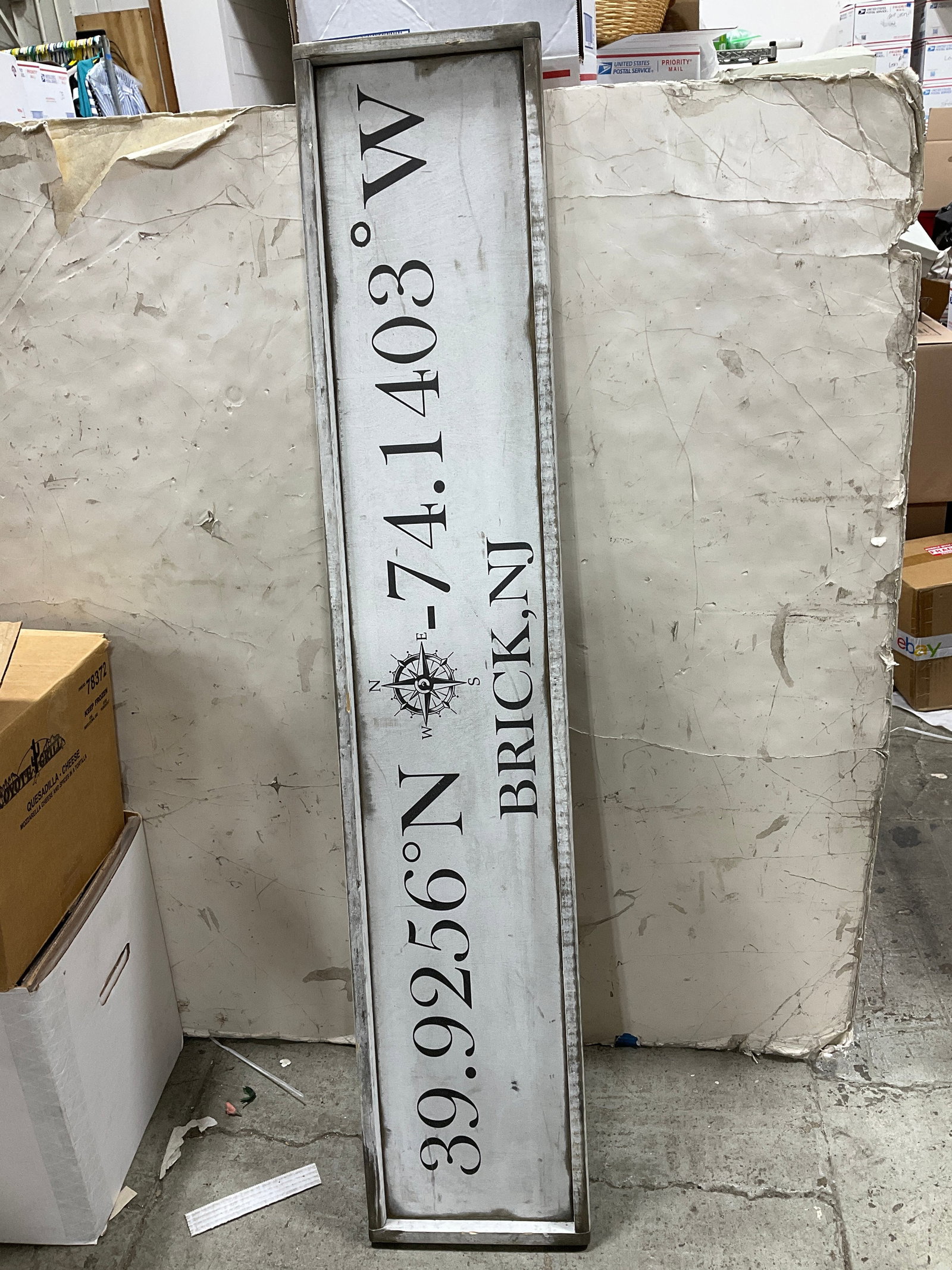 Brick NJ wooden framed wall decor(9.5inx49.5in): Brick NJ wooden framed wall decor(9.5inx49.5in)