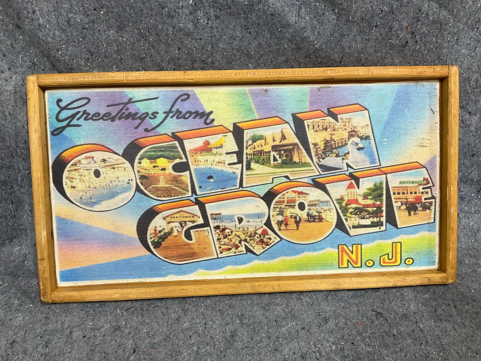 Wooden framed Ocean Grove NJ wall decor(13.5inx25.5in): Wooden framed Ocean Grove NJ wall decor(13.5inx25.5in)