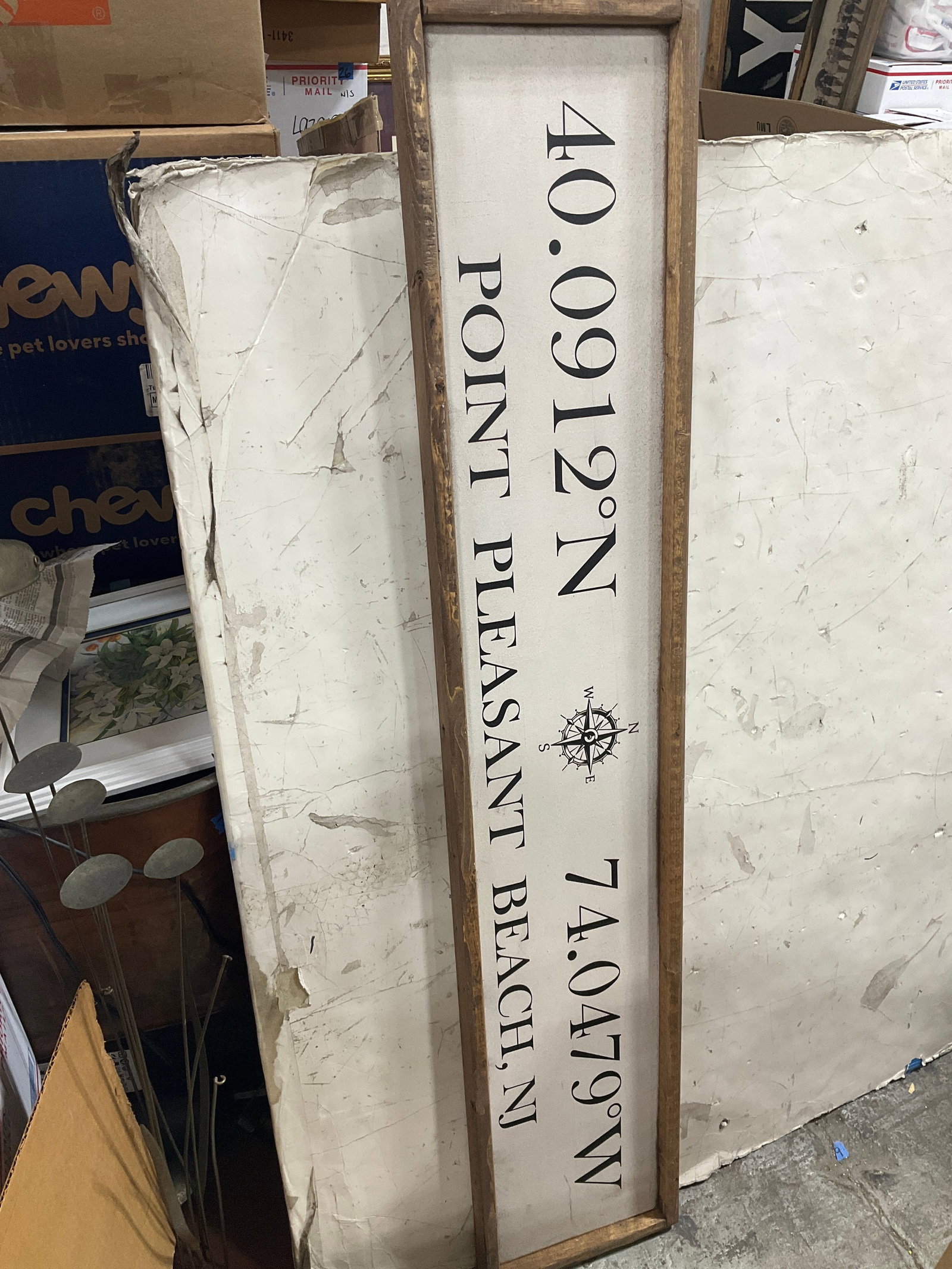 Framed Wooden Wall Decor - Point Pleasant Beach (11inx49.5in): Framed Wooden Wall Decor - Point Pleasant Beach (11inx49.5in)