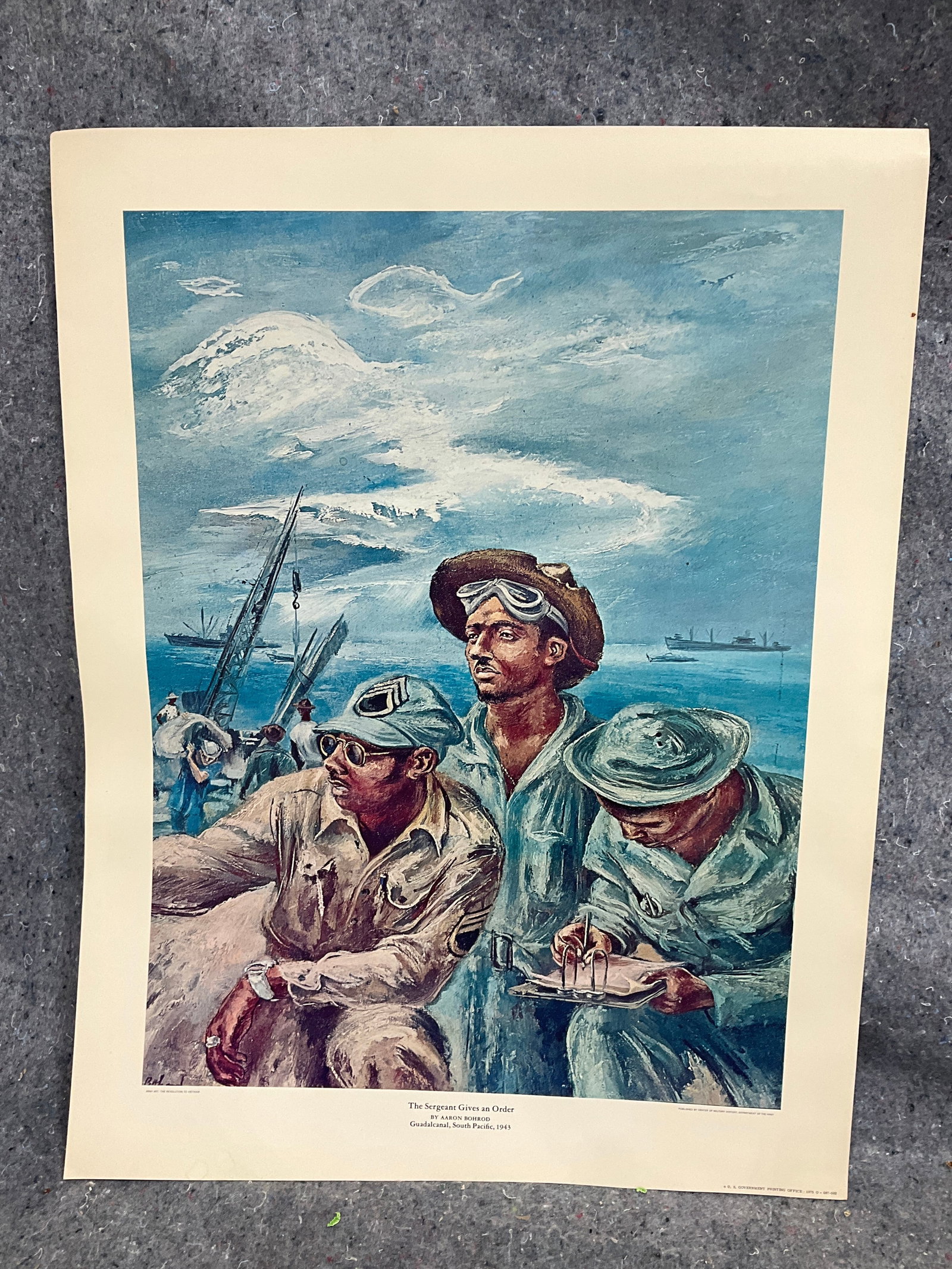 The Sergeant Gives an Order print by Aaron Bohrod(17inx22in) (1 of 1)