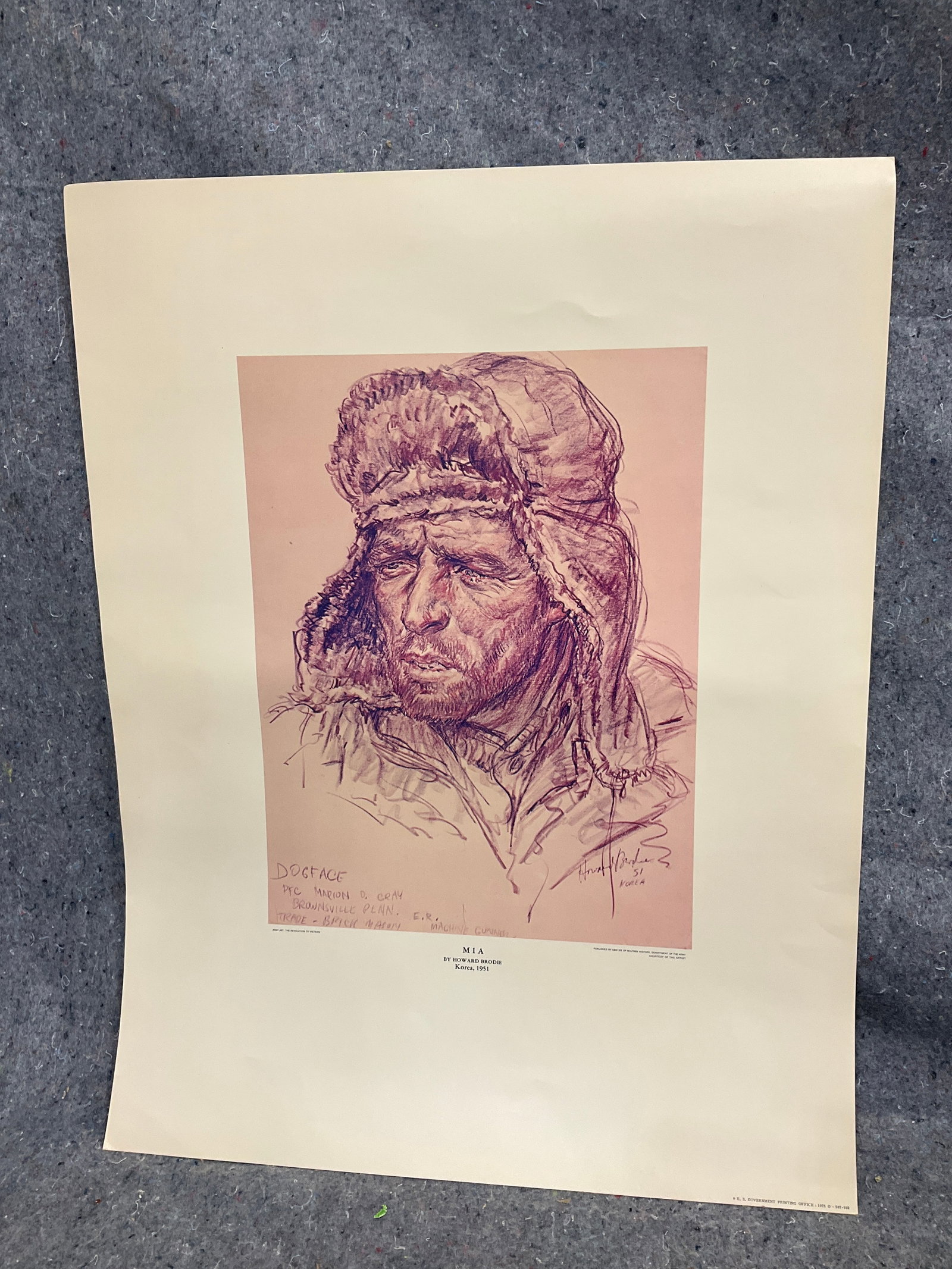 MIA print by Howard Brodie with signature(17inx22in) (1 of 1)