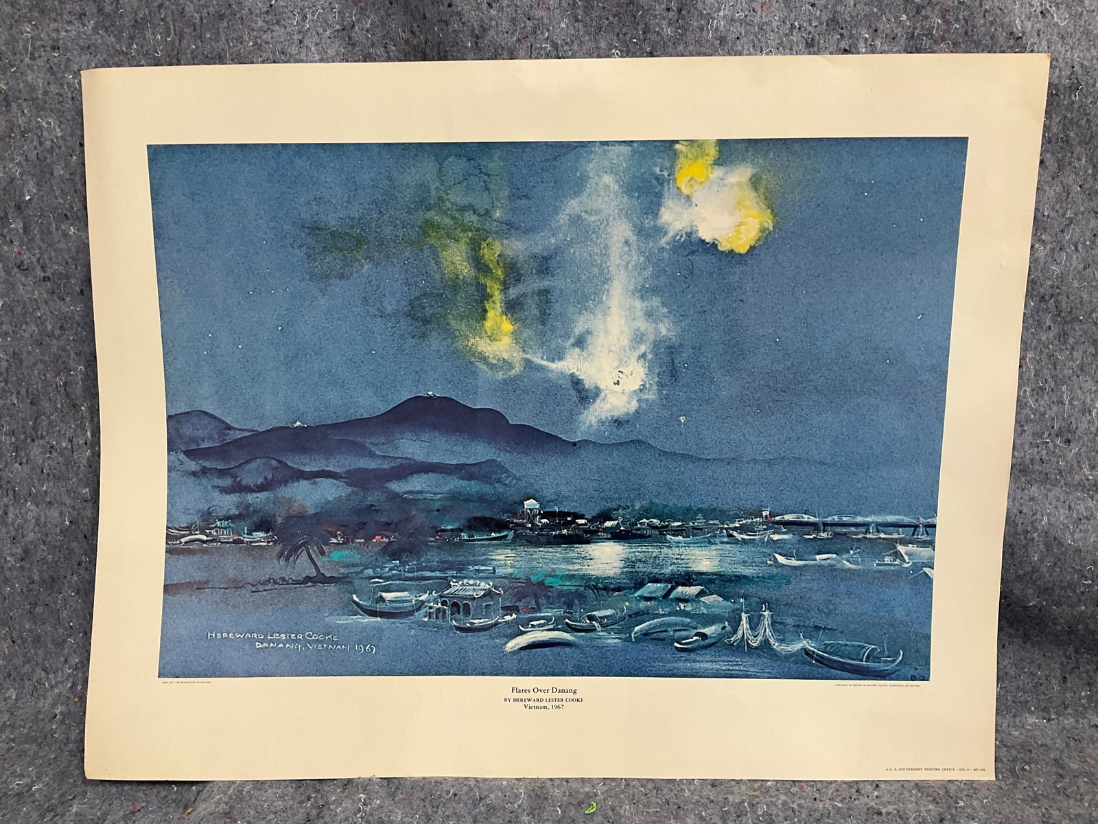 Flares Over Danag signed print by Hereward Lester Cooke(17inx22in) (1 of 1)