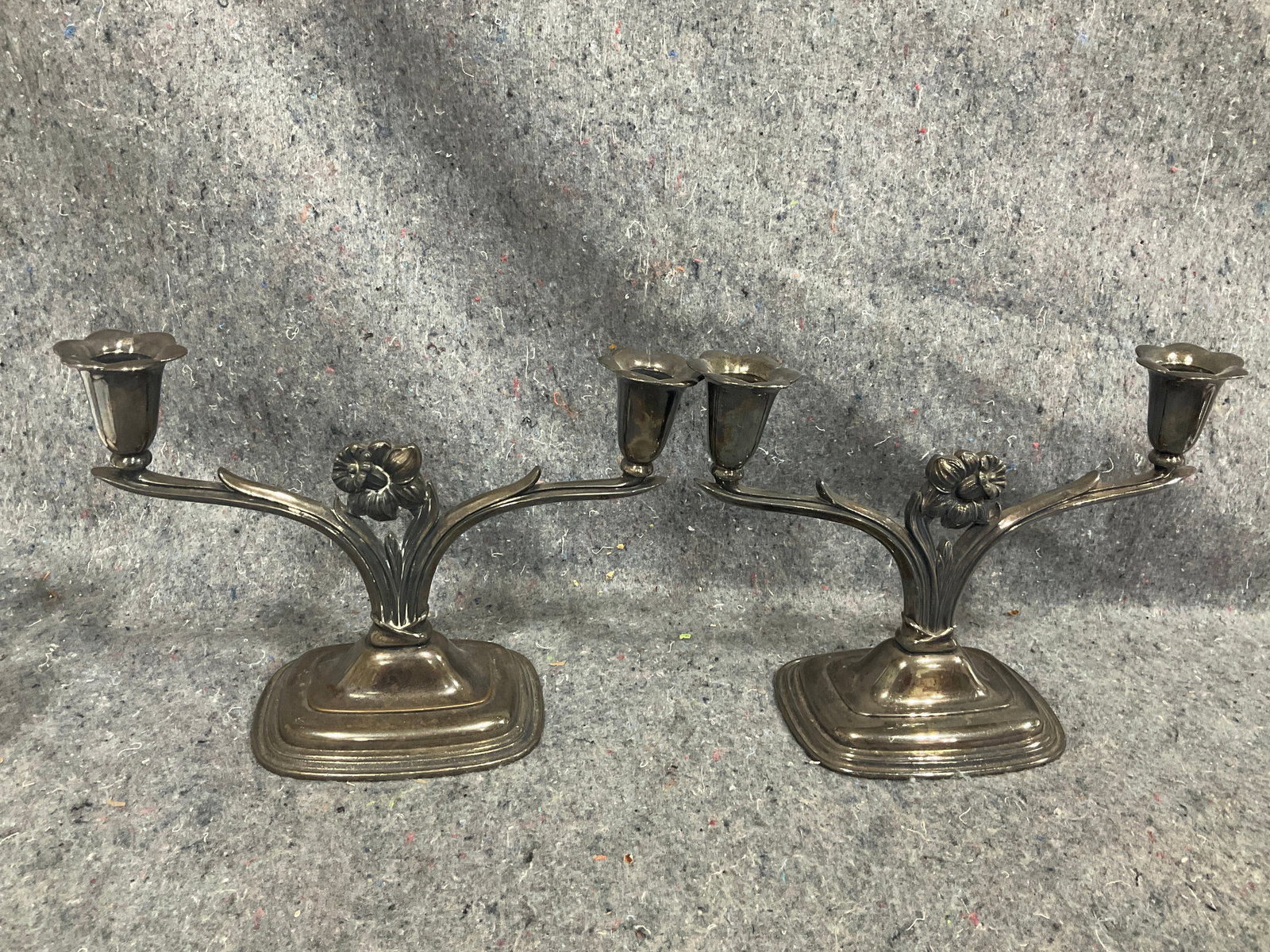 Rogers Bros. Daffodil candleholders(7in tall) (1 of 1)