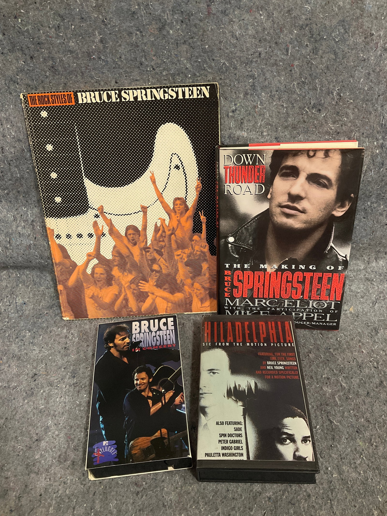 Bruce Springsteen hardcover book and VHS tapes (1 of 1)