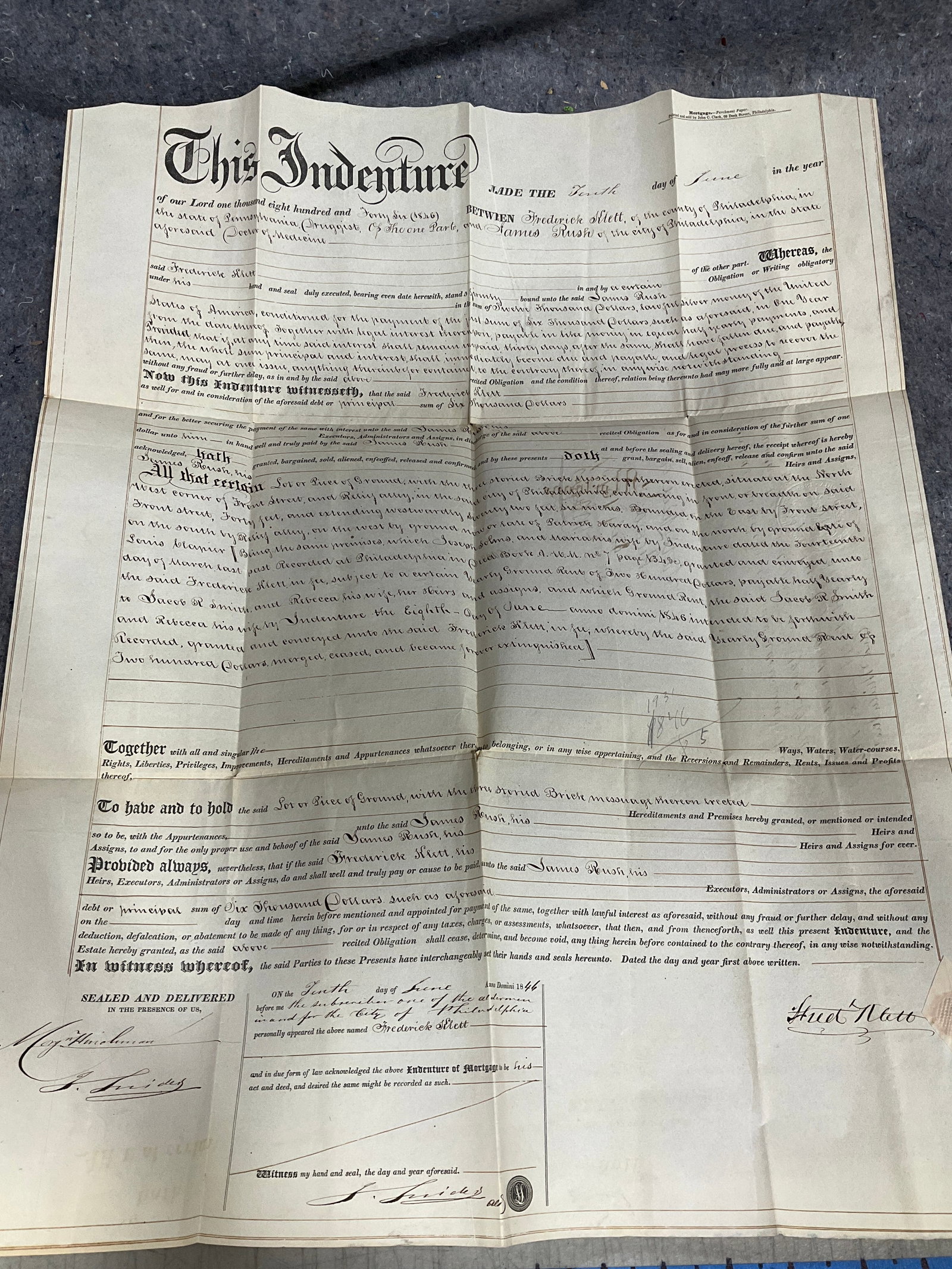 19th century deed(17.5inx22in) (1 of 1)
