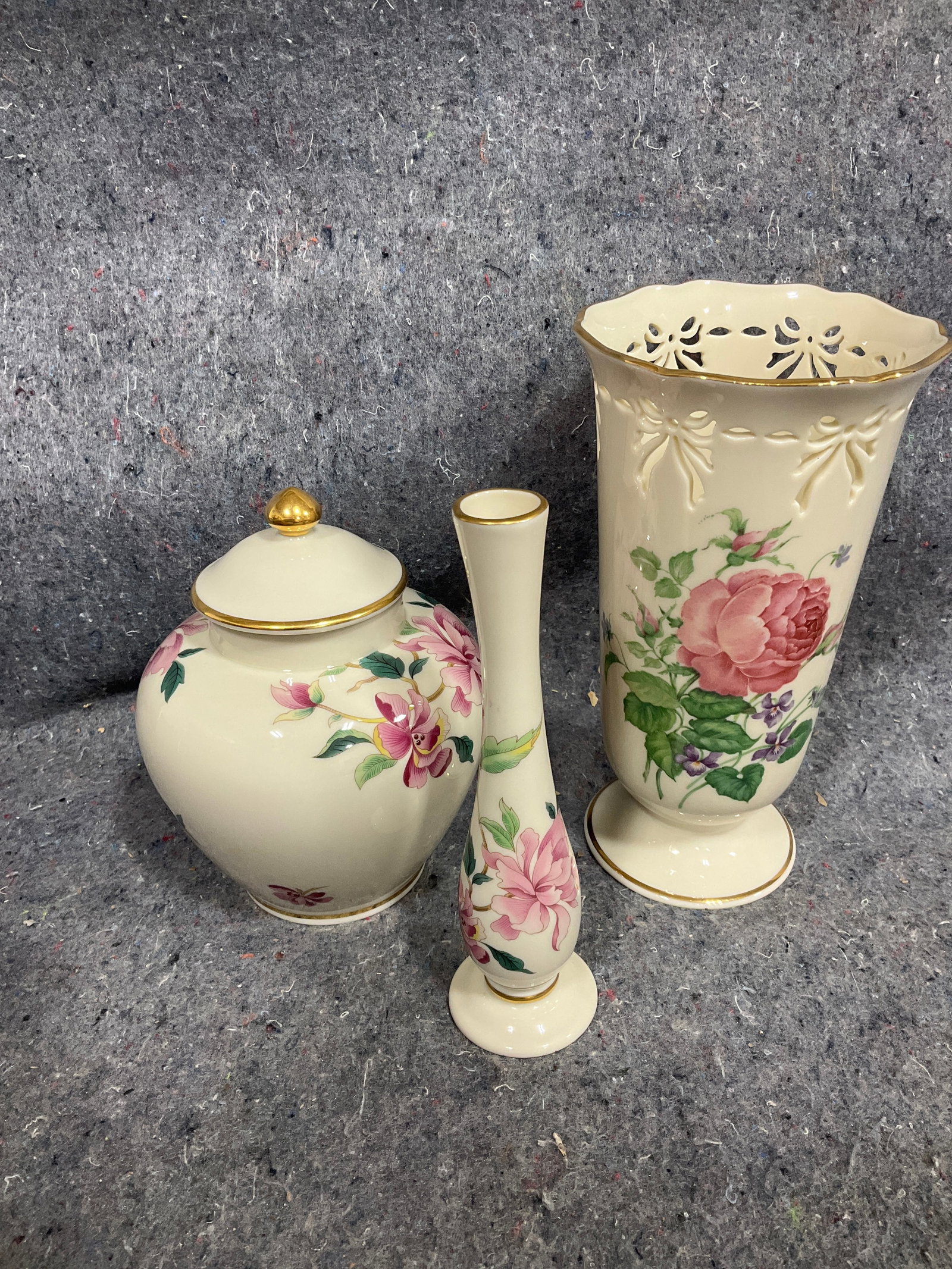 Lenox vases and lidded jar(8.5in tallest) (1 of 1)
