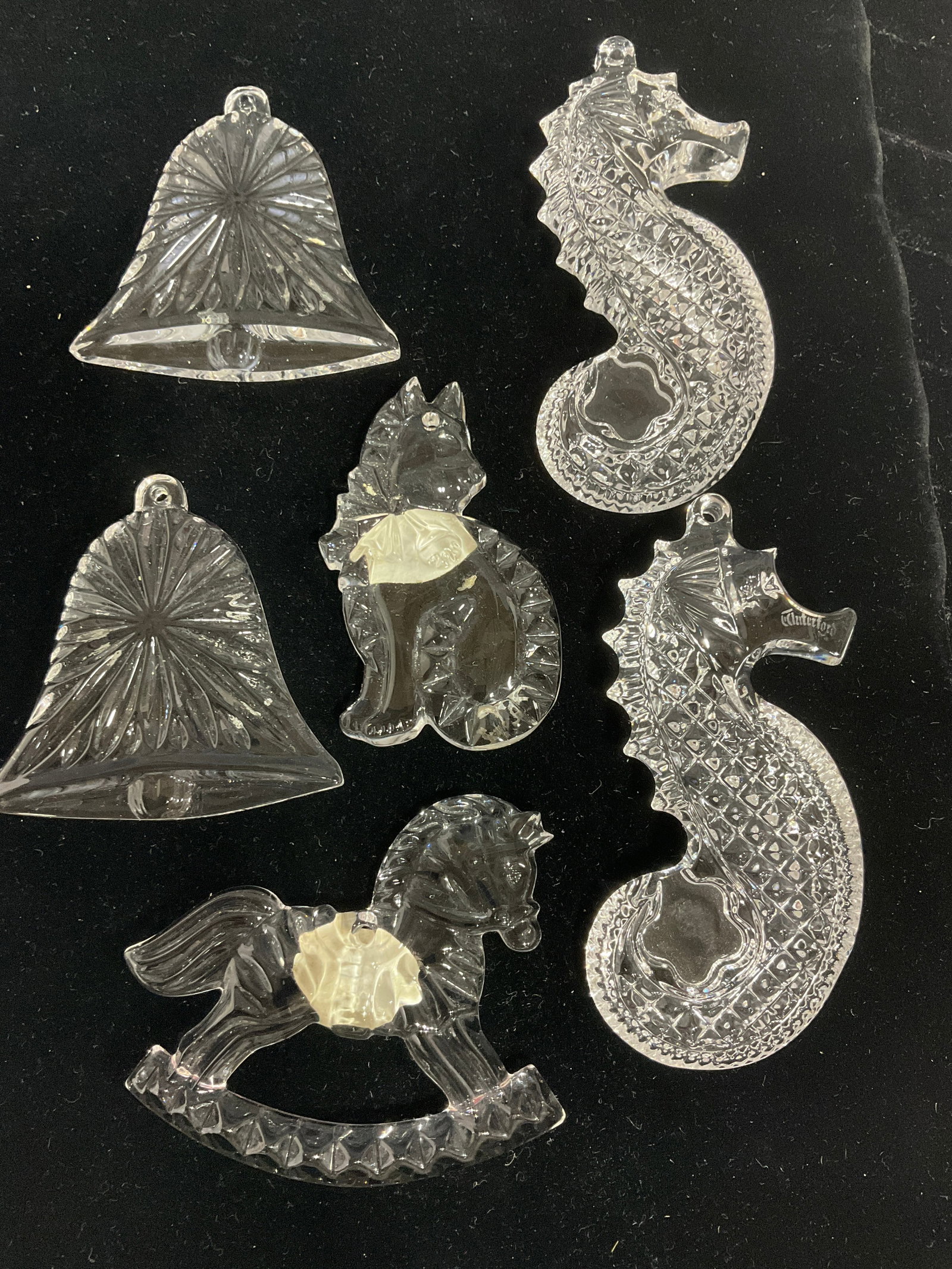 Crystal ornaments(Gorham and more-3.5in longest): Crystal ornaments(Gorham and more-3.5in longest)