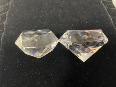 Oleg Cassini crystal paperweights