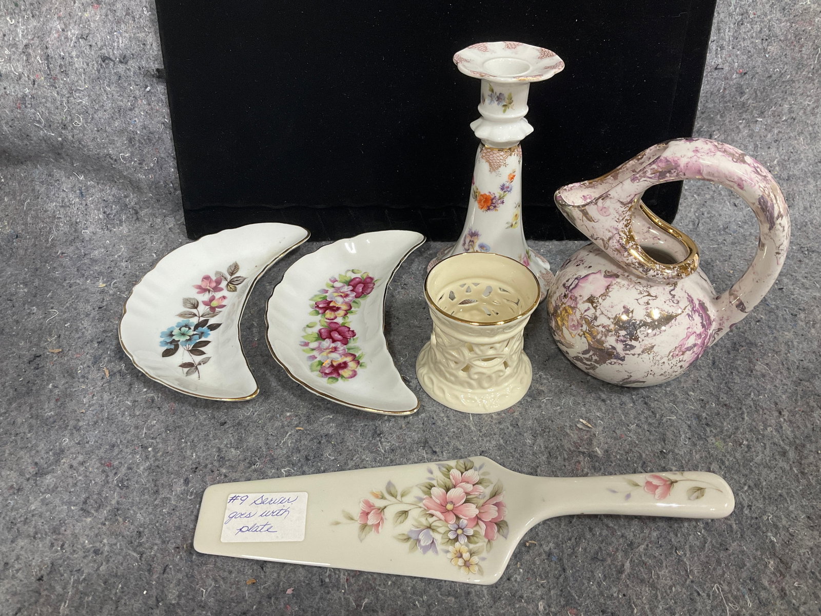 Lenox votive holder, ceramic cake server, and more(tallest 6in) (1 of 1)