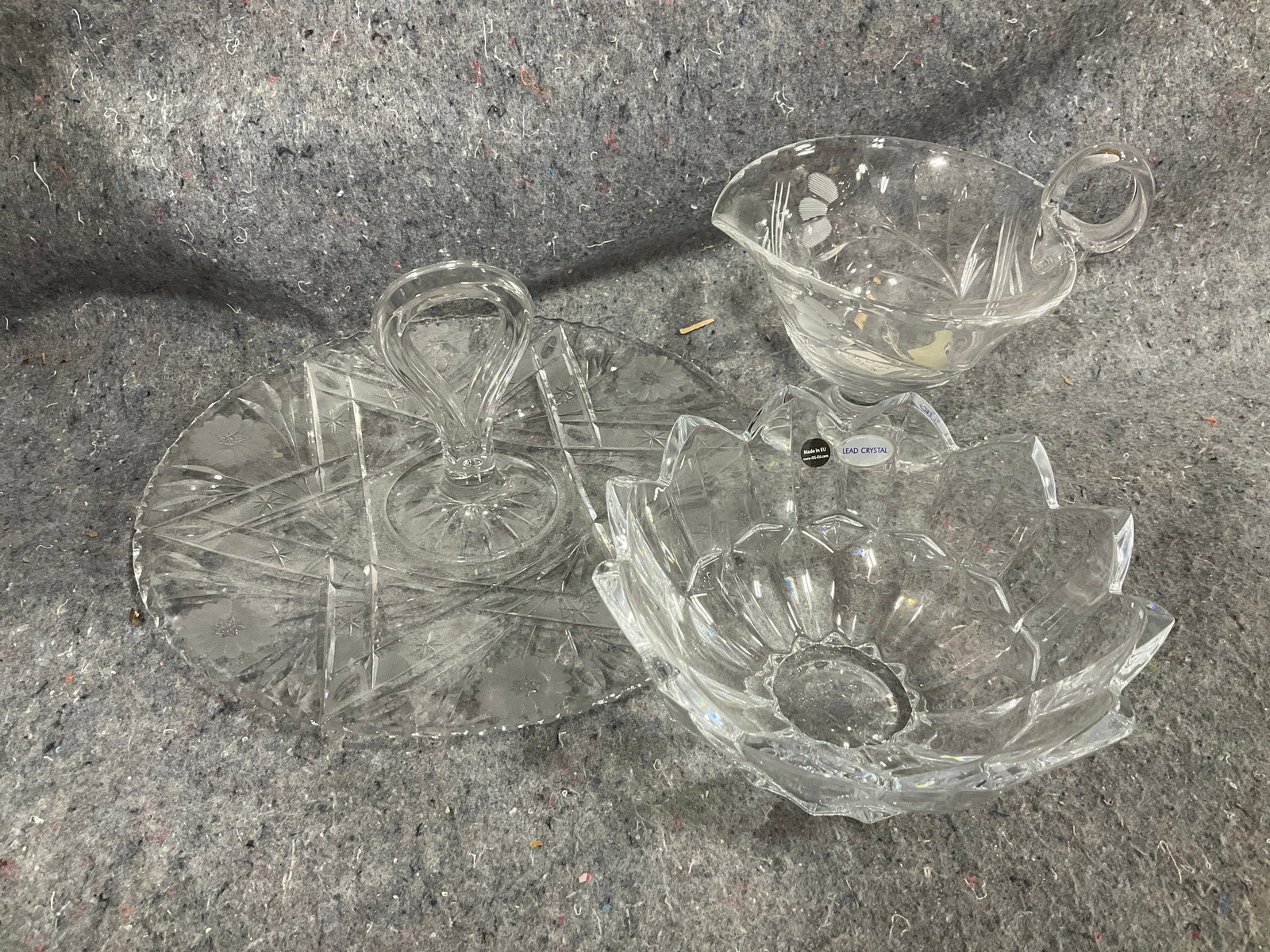 Lead crystal bowl,crystal serving dish, and more (tallest 6.5in) (1 of 1)