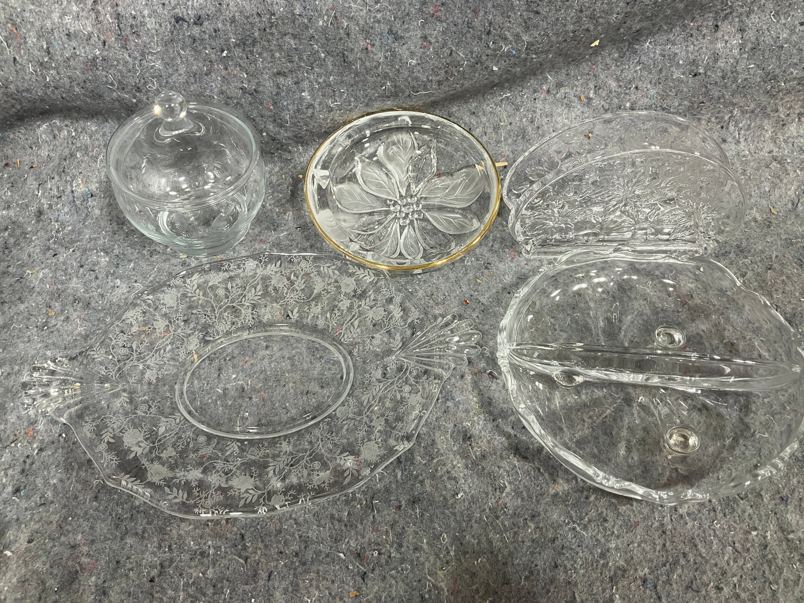 Crystal napkin holder, lidded jar, and more(tallest 4.5in) (1 of 1)