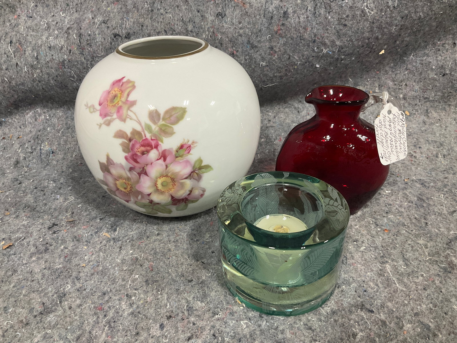 Gerold Porzellan vase, ruby glass pitcher, and more(6in tallest) (1 of 1)