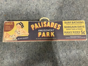 Palisades Amusement Park wooden sign(4inx16in)