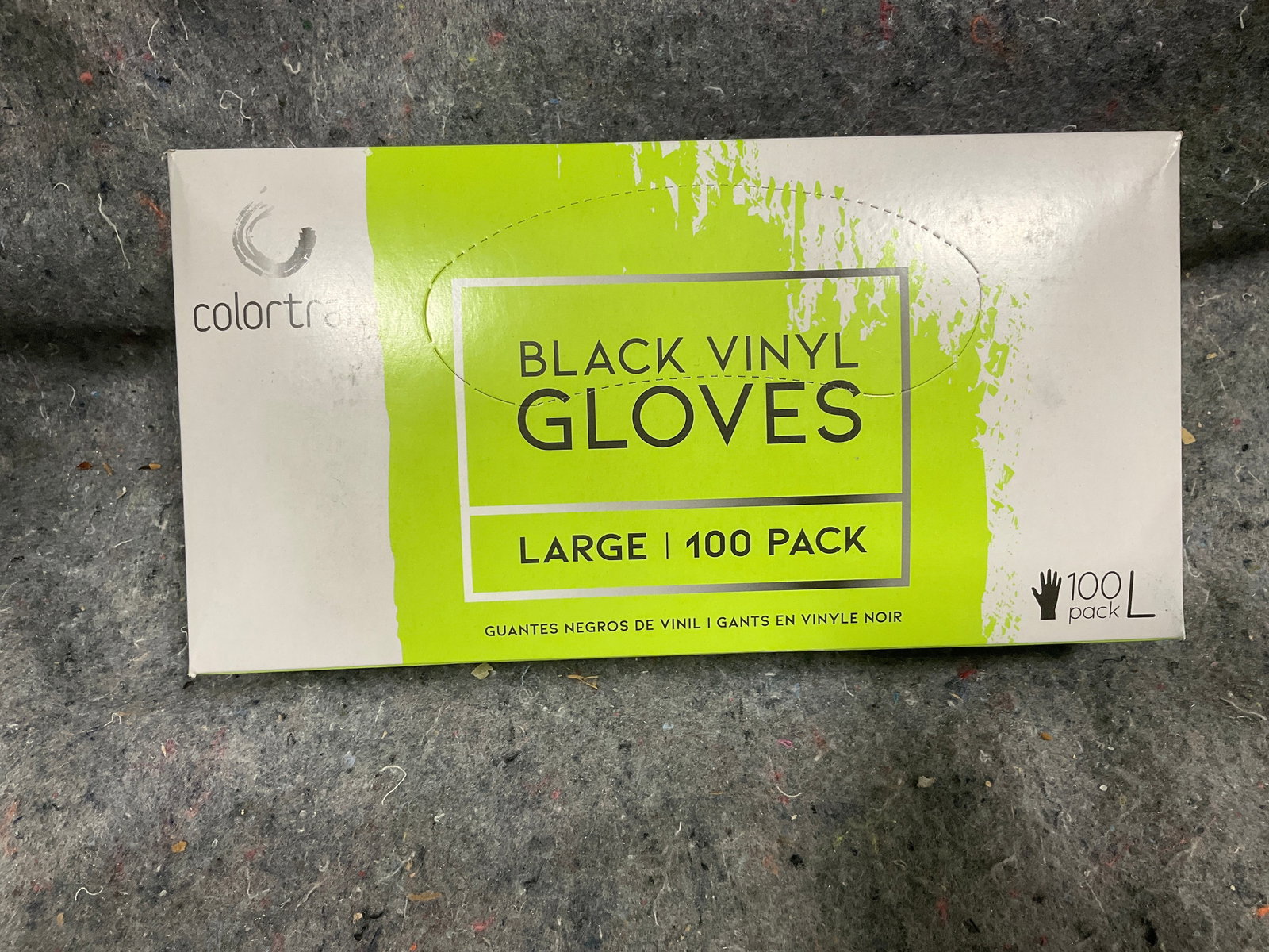 Colortrak black vinyl gloves(L, new in box): Colortrak black vinyl gloves(L, new in box)