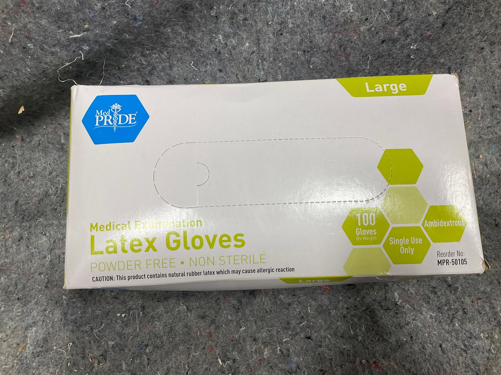 Med Pride medical examination latex gloves(L, new in box): Med Pride medical examination latex gloves(L, new in box)