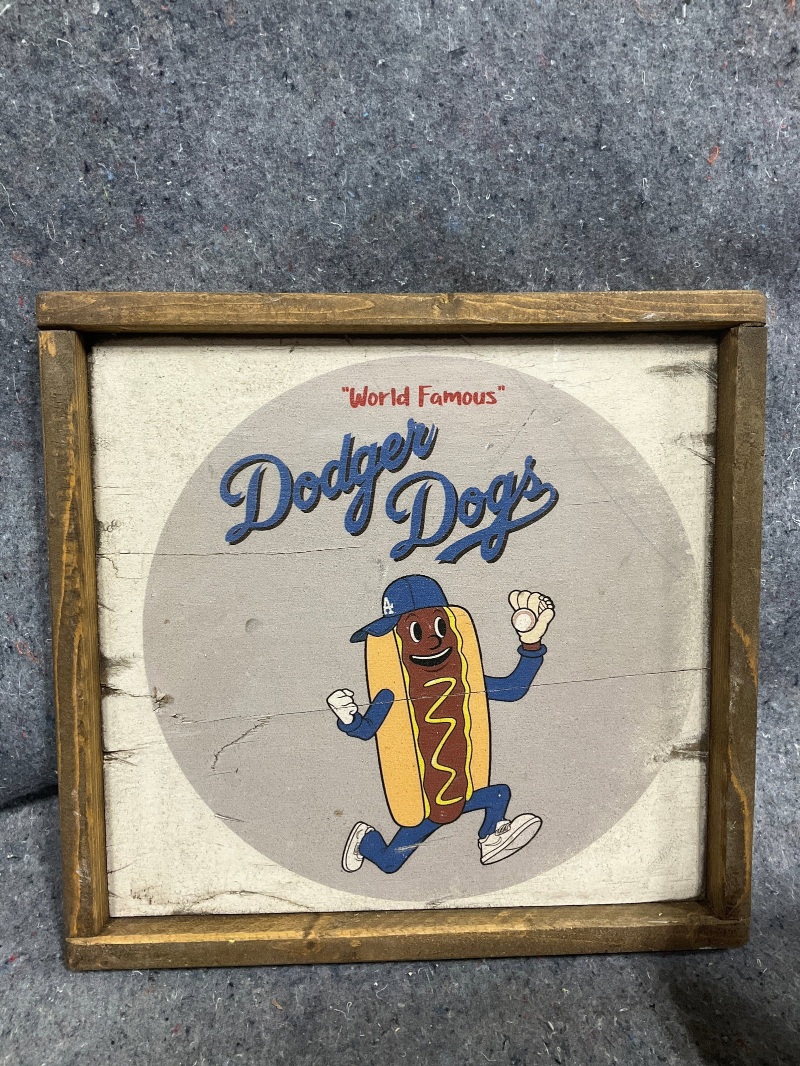 Wooden framed Dodger dogs wall decor(14inx13.5in) (1 of 1)