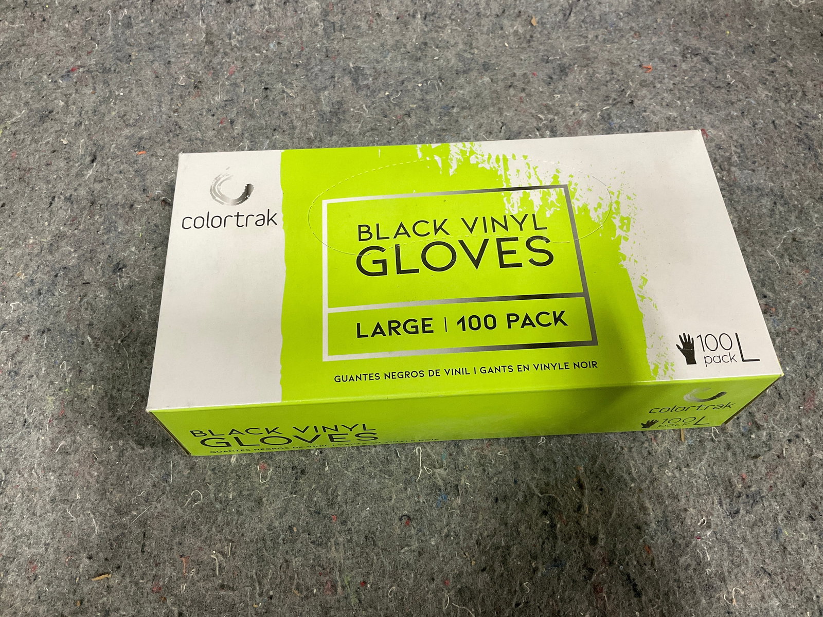 Colortrak black vinyl gloves(L, new in box): Colortrak black vinyl gloves(L, new in box)