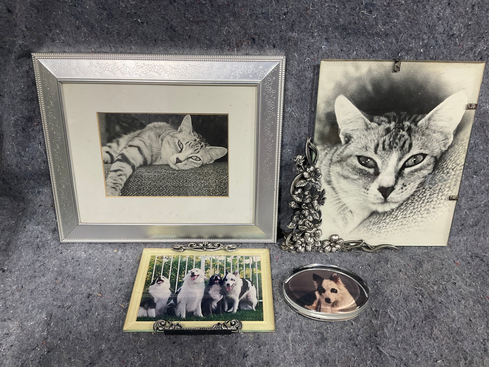Silver photo frames and photo glass paperweight(various sizes): Silver photo frames and photo glass paperweight(various sizes)