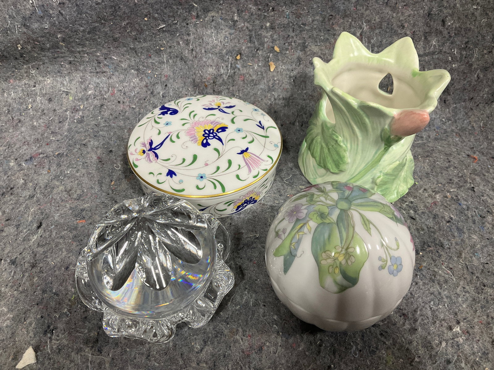 Trinket boxes and floral ceramic vase (1 of 1)