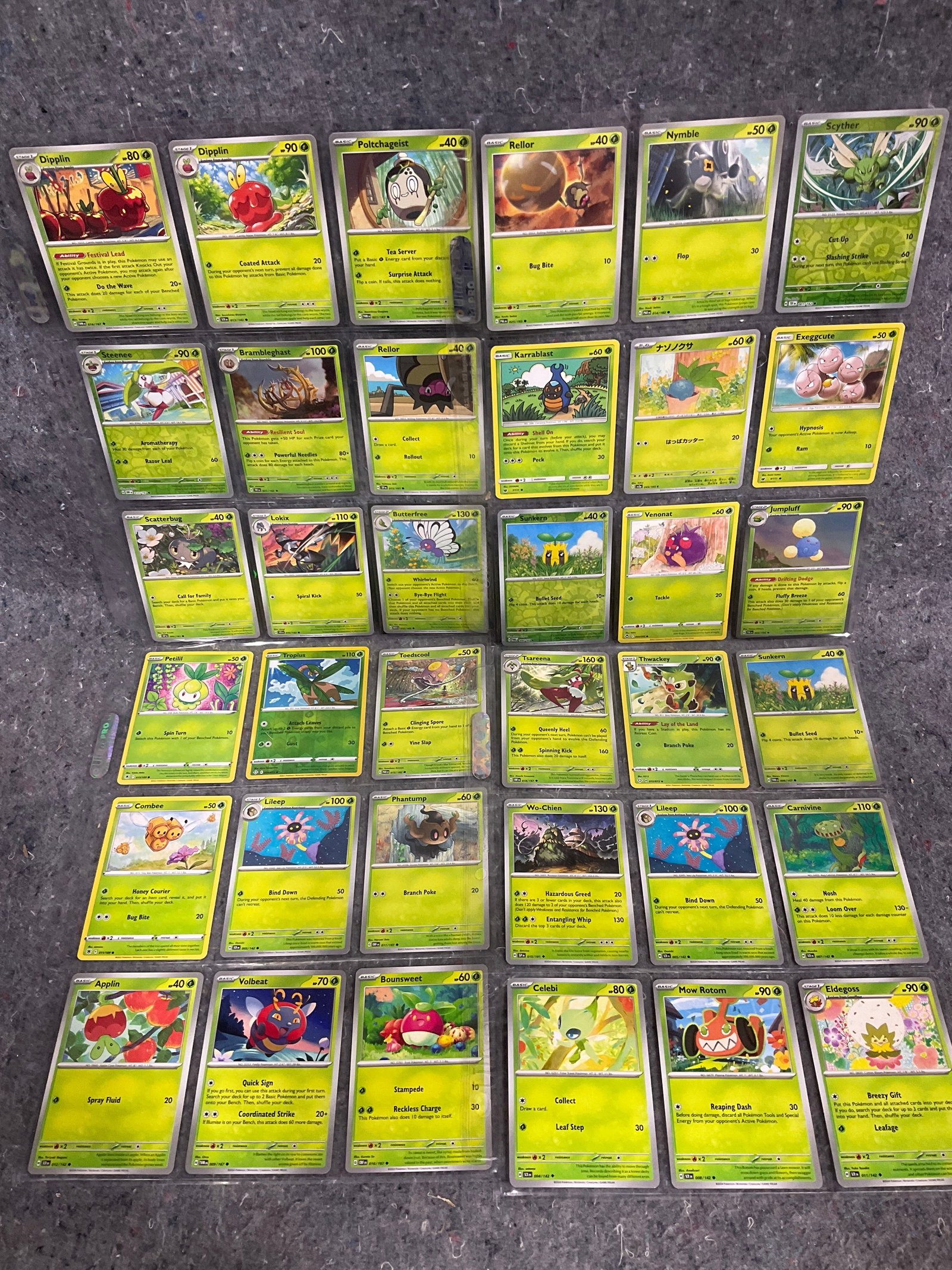Various Pokemon cards in collector sheets (1 of 1)