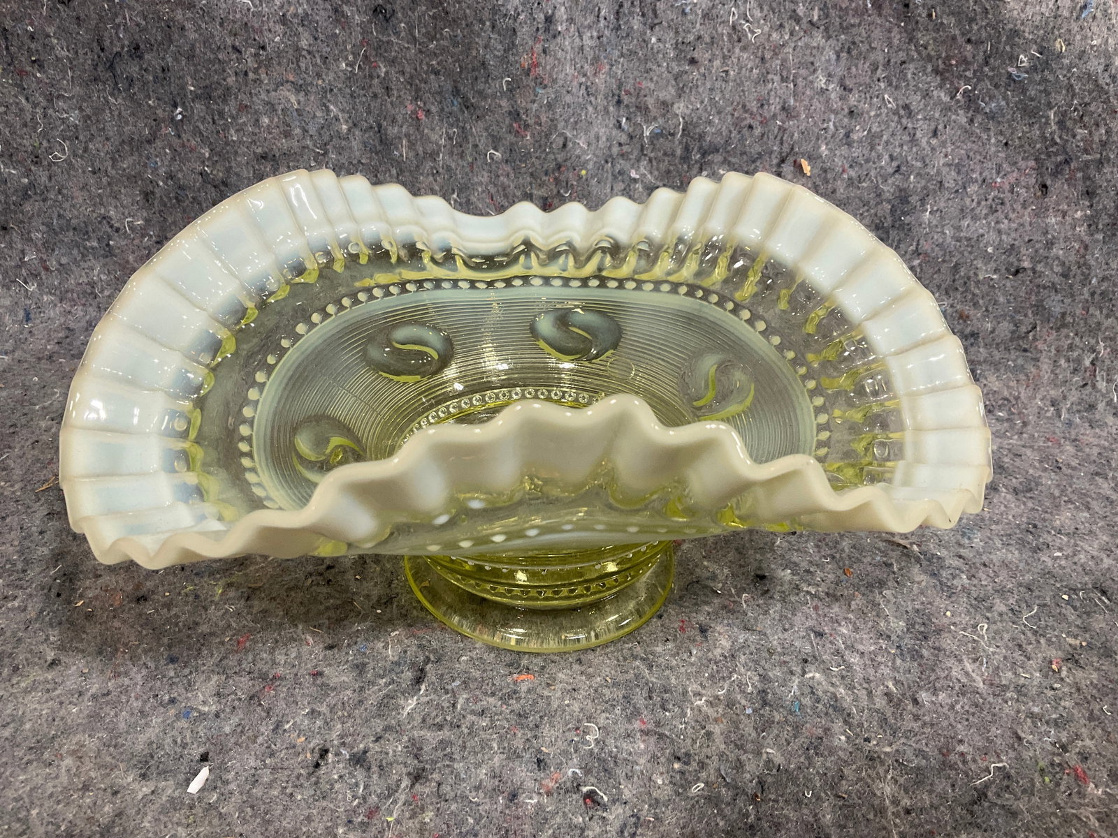 Vintage Vaseline Glass Bowl (4in Tall) (1 of 1)