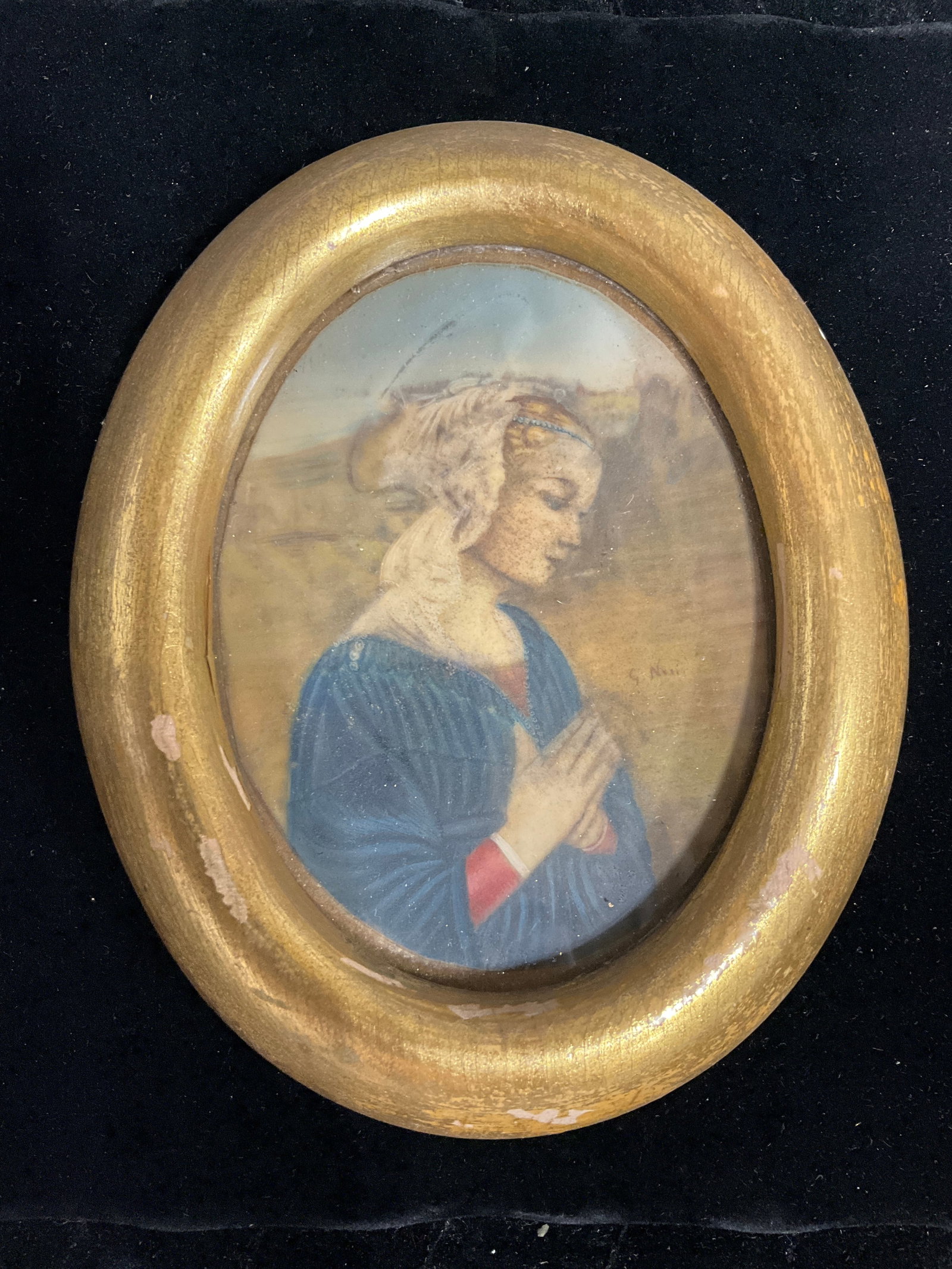 Framed Vintage Madonna Portrait: Framed Vintage Madonna Portrait