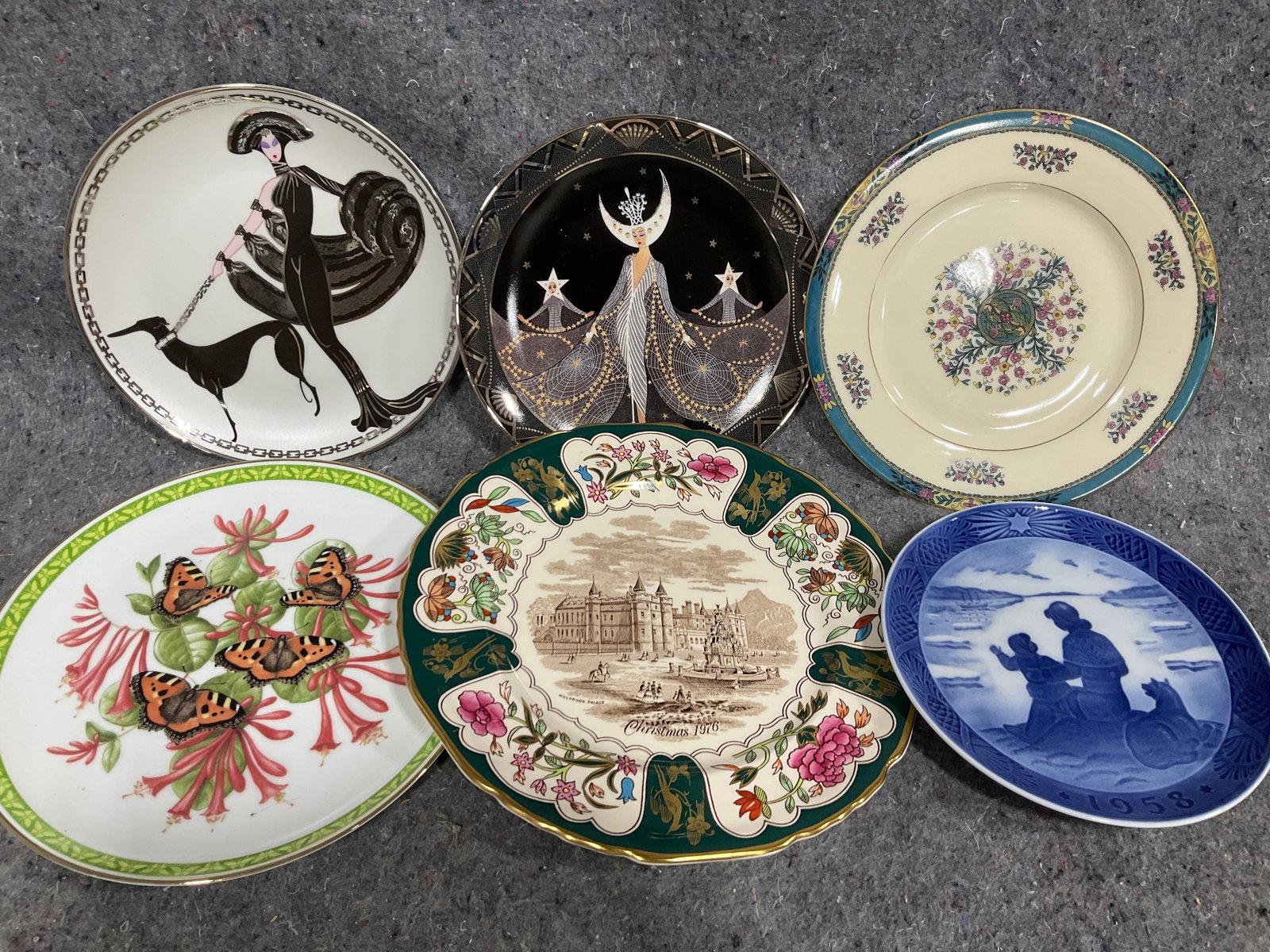 Vintage collectible plates(Royal Copenhagen, Royal Doulton, and more-10in longest) (1 of 1)
