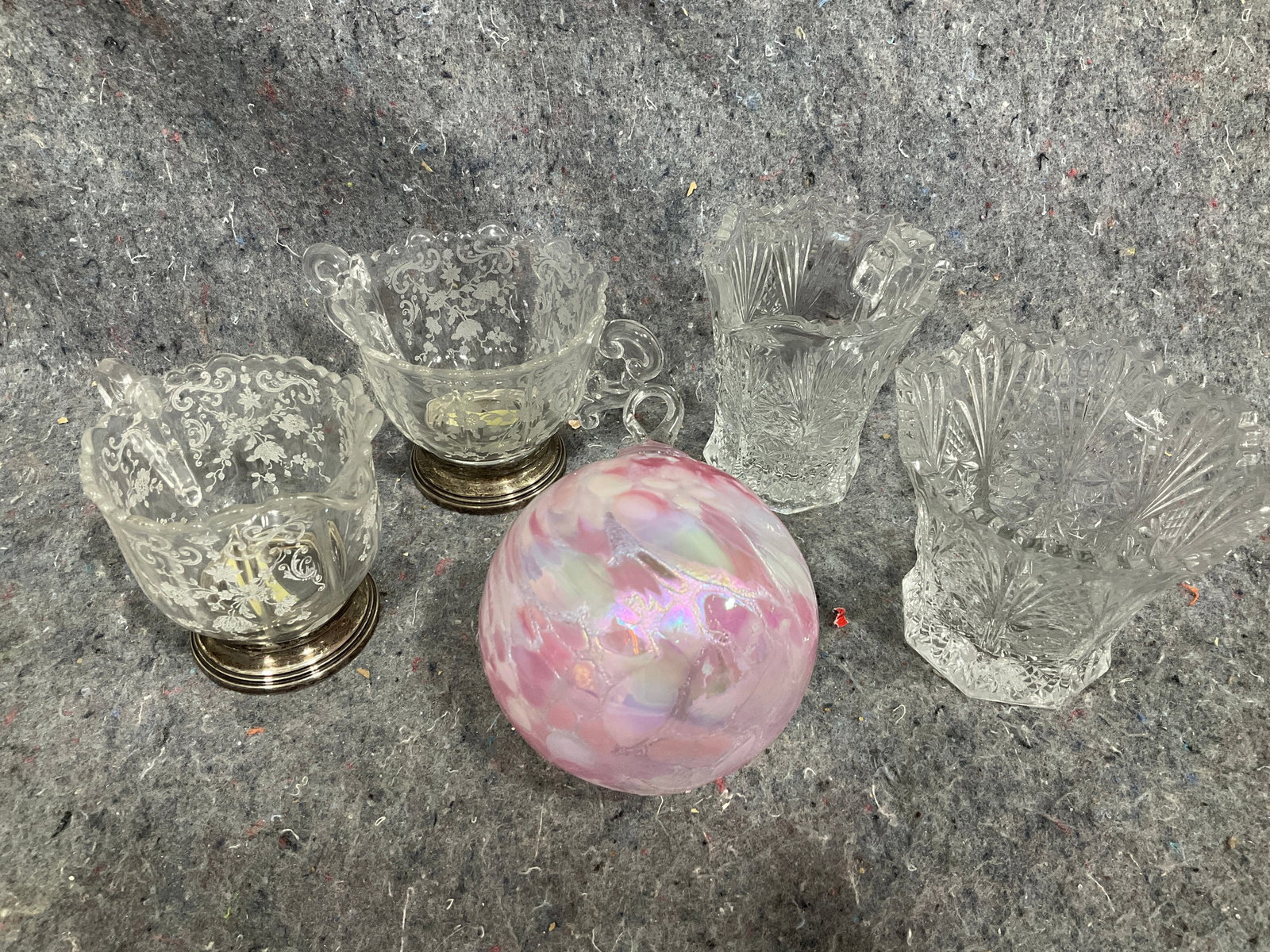 Crystal cups and glass orb (1 of 1)
