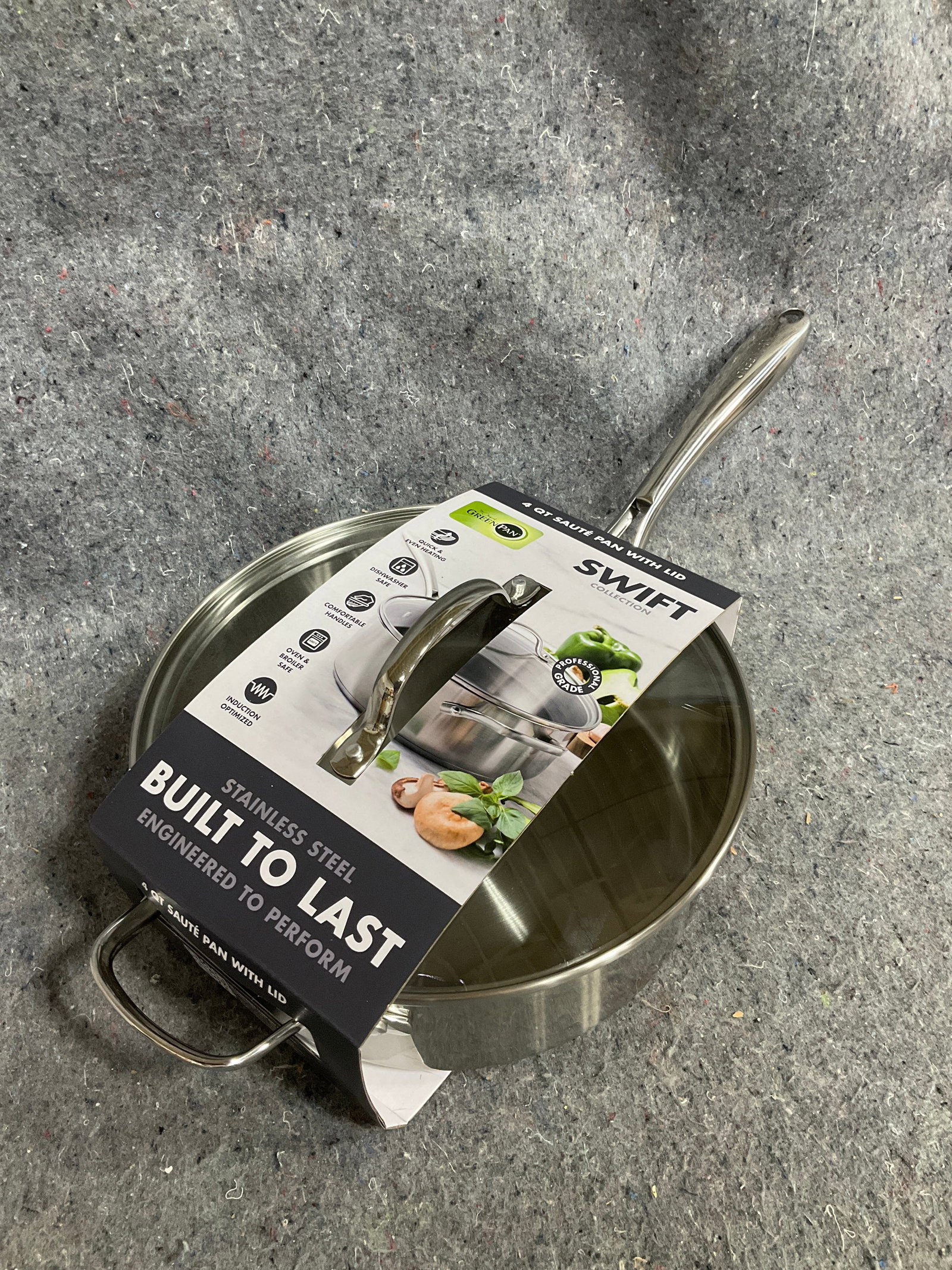 Swift Collection 4 qt stainless steel saute pan with lid*new in package*: Swift Collection 4 qt stainless steel saute pan with lid*new in package*