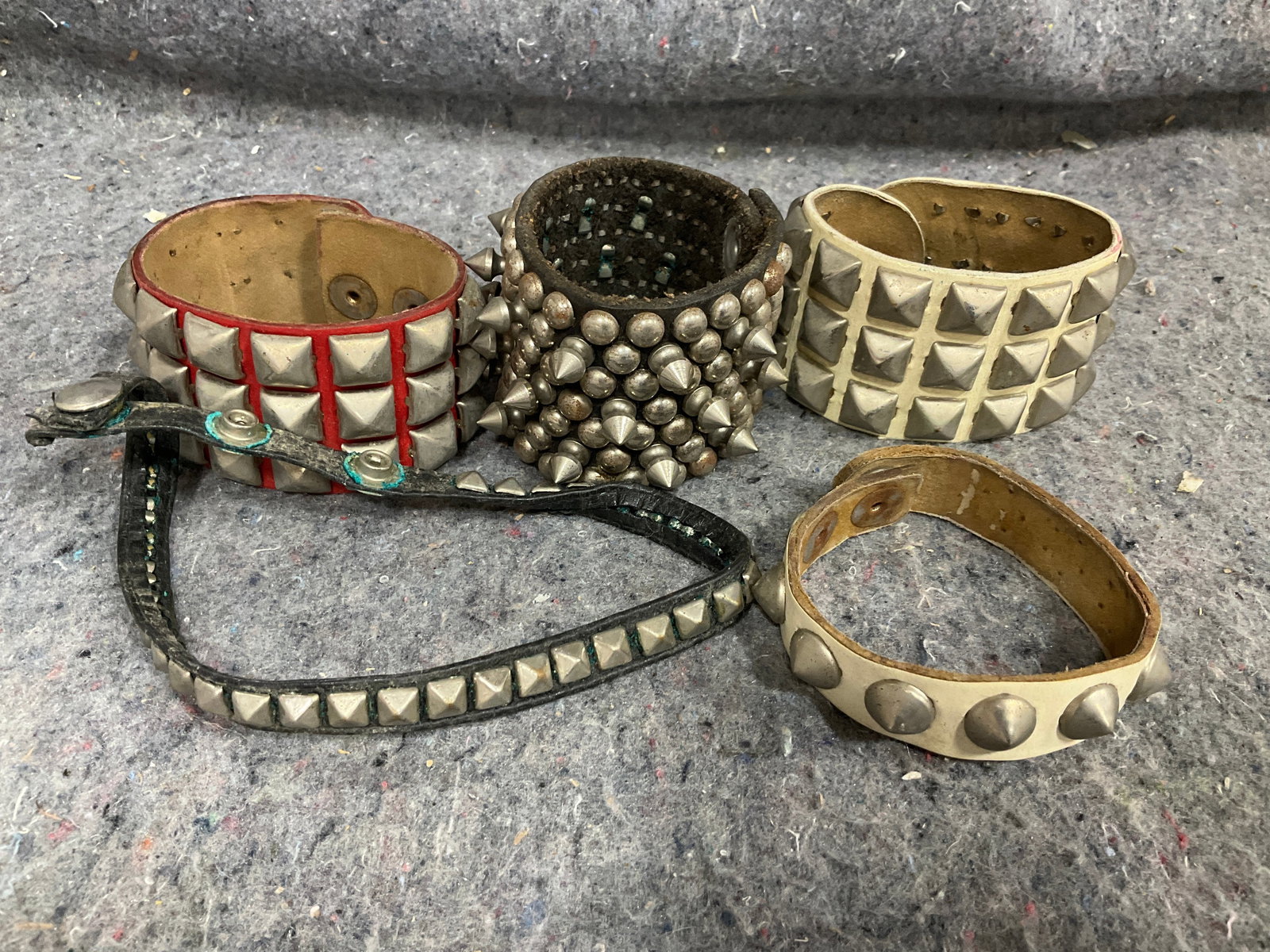 1970s Punk Studded Bracelets/Choker: 1970s Punk Studded Bracelets/Choker