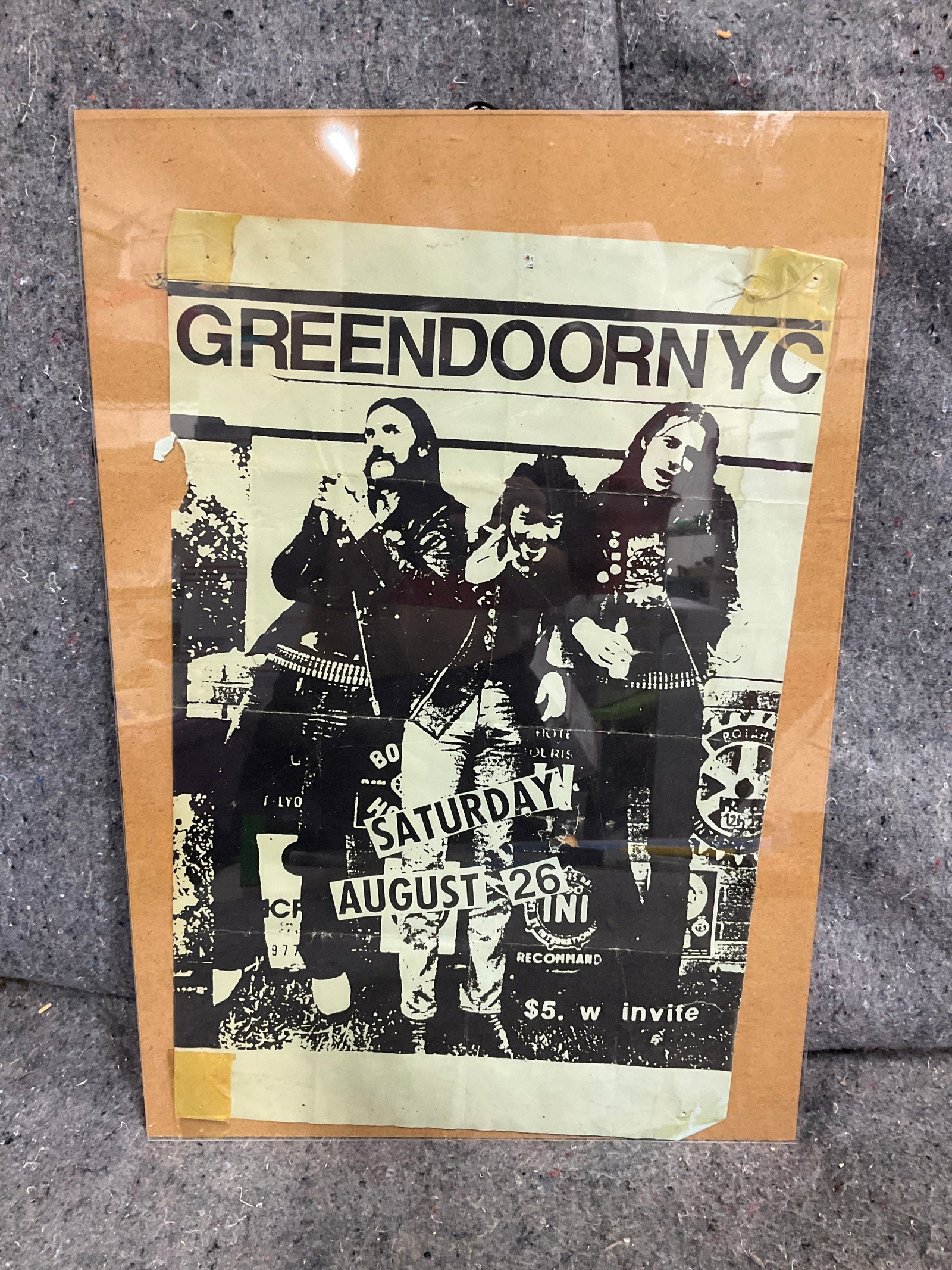 Green Door NYC print(11inx17in-frame cracked, not attached): Green Door NYC print(11inx17in-frame cracked, not attached)