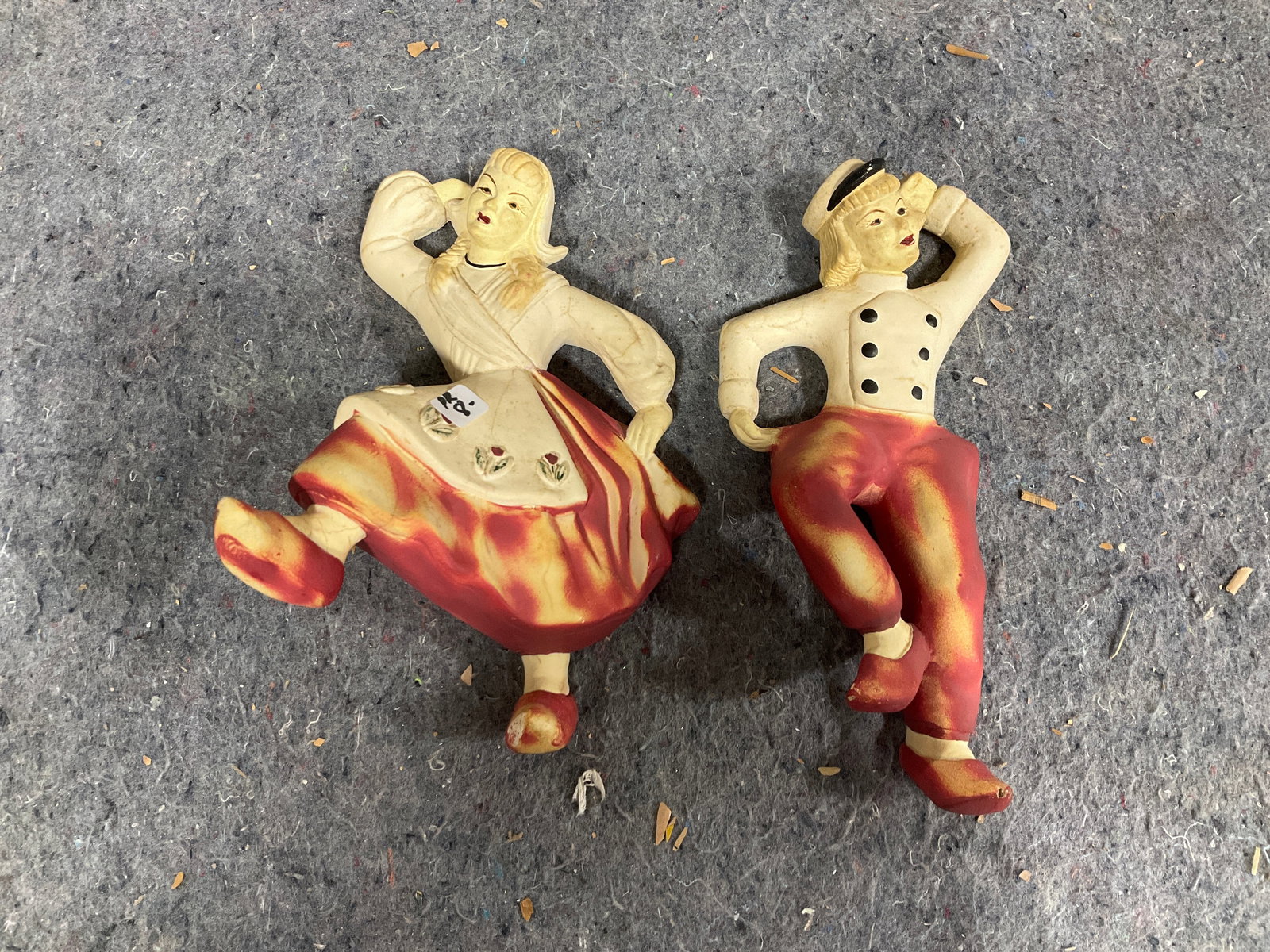 Vintage Chalkware Ceramic Wall Plaques (8in Tall) (1 of 1)