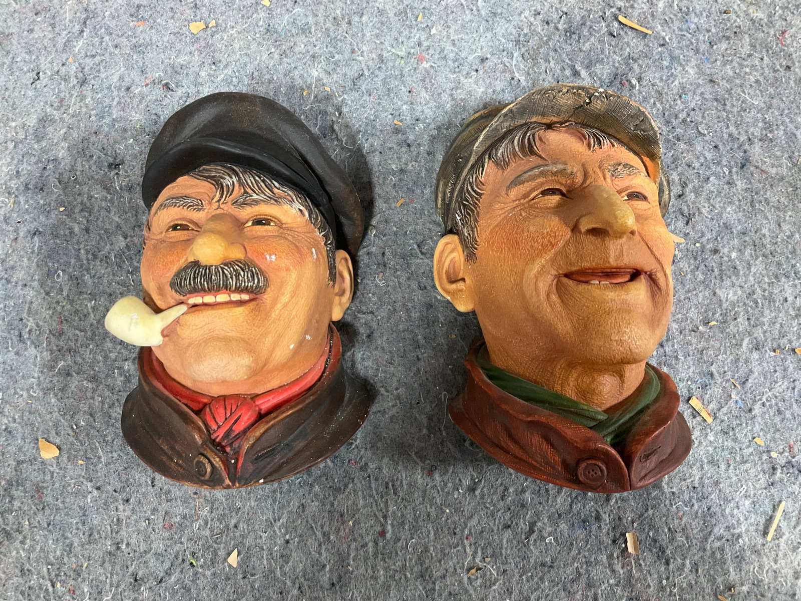 Vintage Chalkware Head Sculptures - Legend Products *both signed on bottom* (6in Tall) (1 of 1)