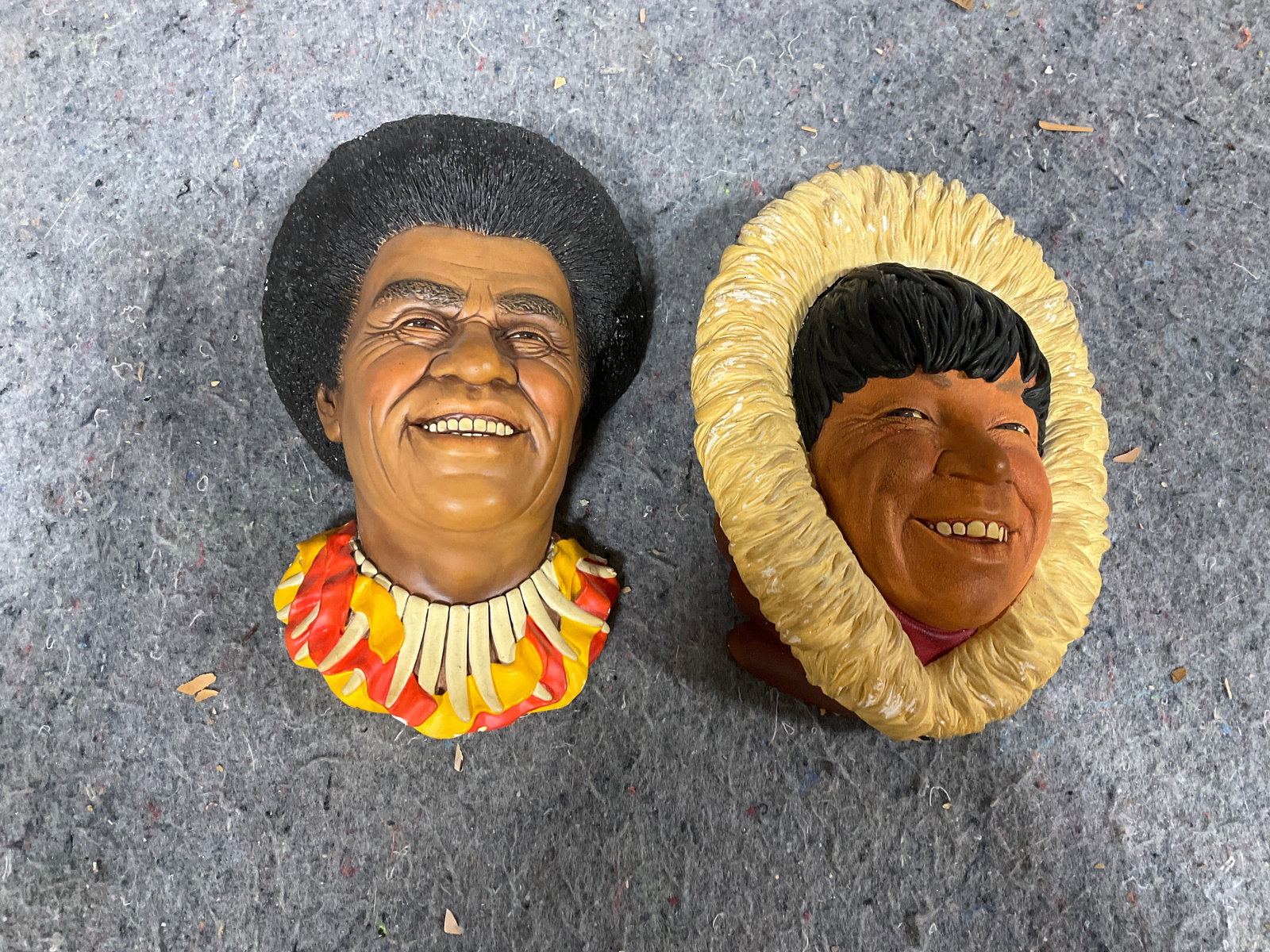 Vintage Bossons Chalkware Head Sculptures -both slightly chipped(5in Tall) (1 of 1)