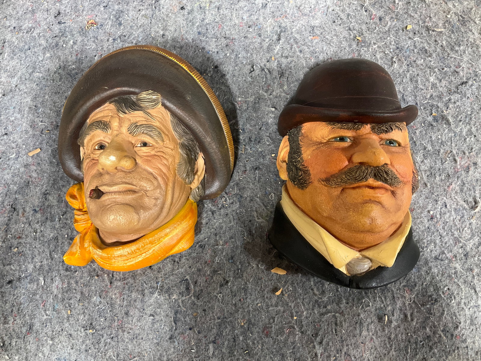 Vintage Chalkware Head Sculptures (6in Tall-both slightly chipped) (1 of 1)