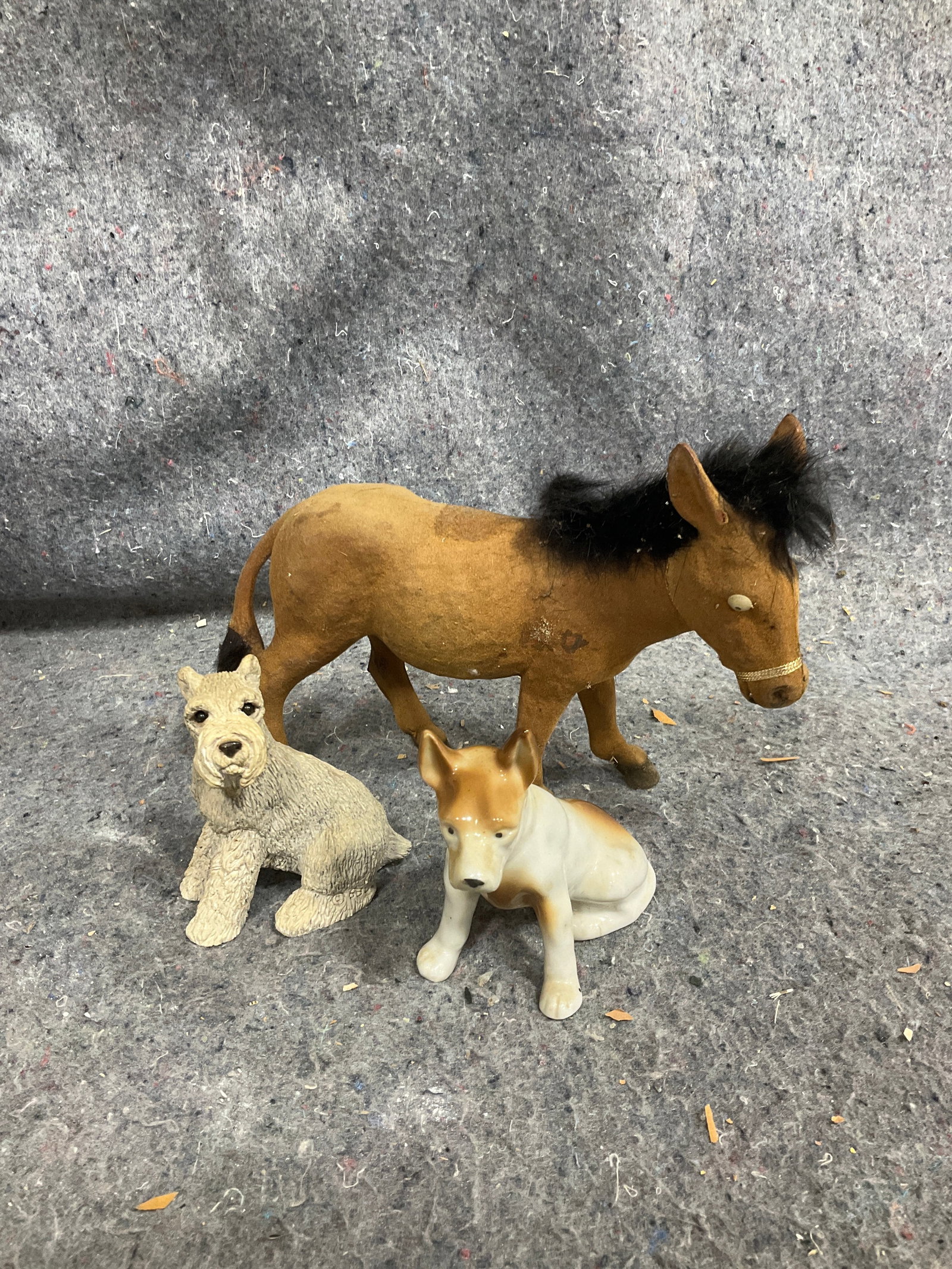Vintage donkey and dog figurines (1 of 1)