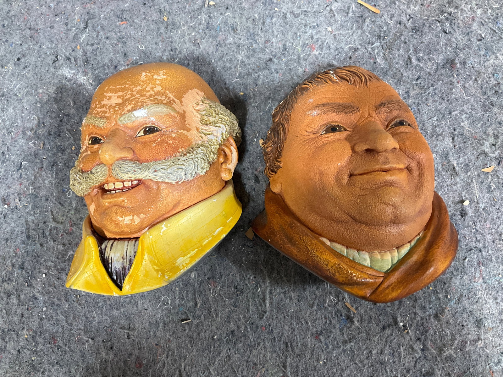 Vintage Chalkware Head Sculptures - Legend Products (6in Tallest -slightly chipped) (1 of 1)
