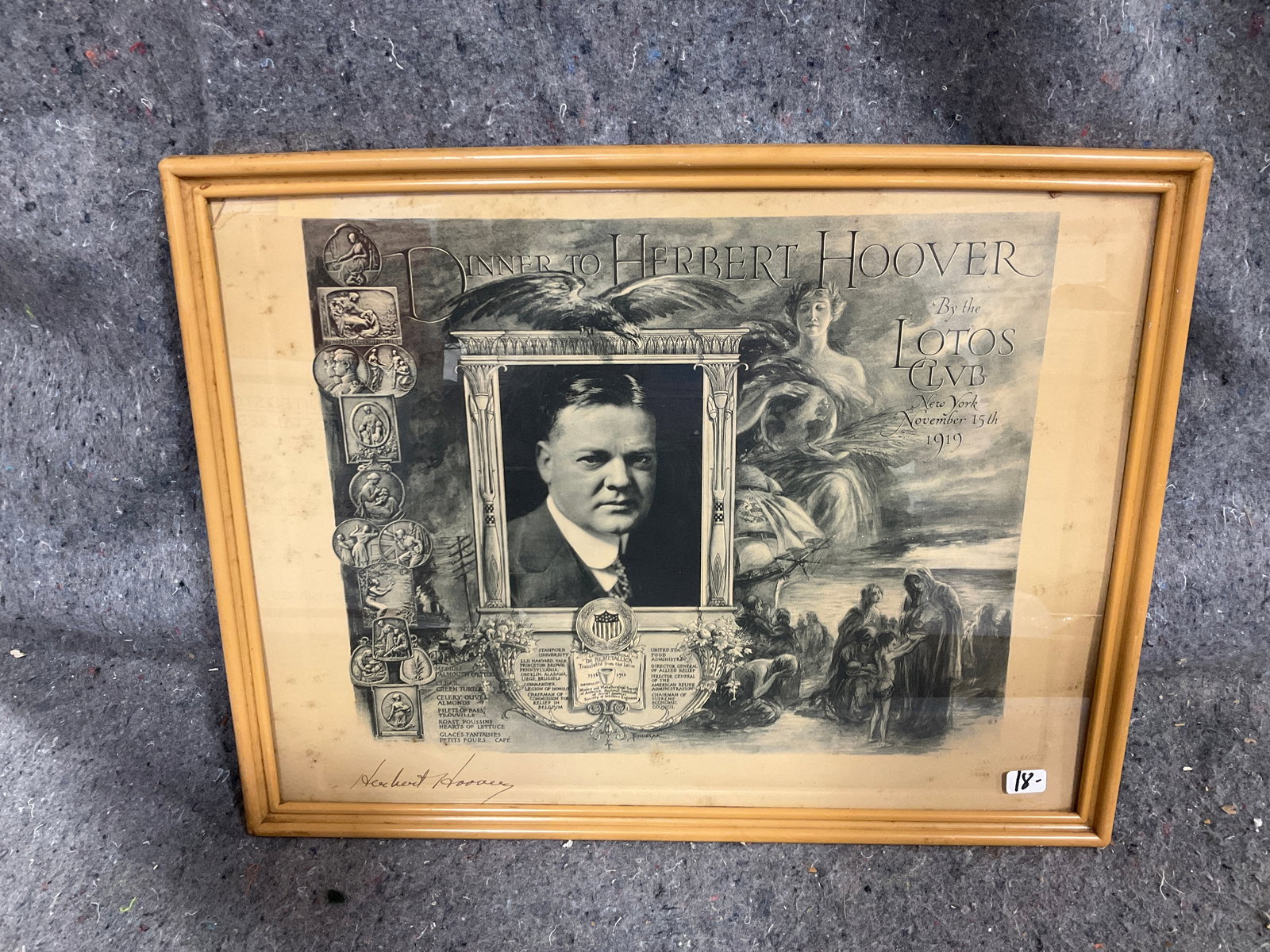 Framed vintage Herbert Hoover print with signature(13inx17in) (1 of 1)