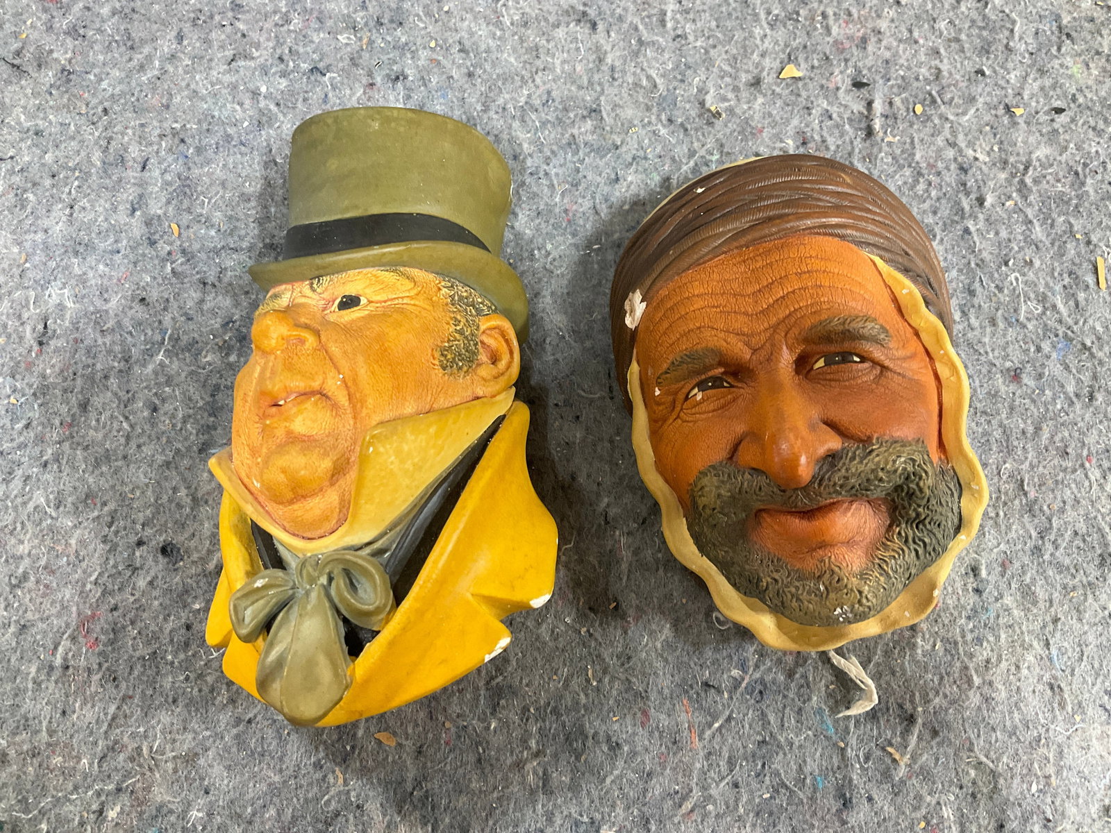 Vintage Bossons Chalkware Head Sculptures -both slightly chipped(5.5in Tall) (1 of 1)