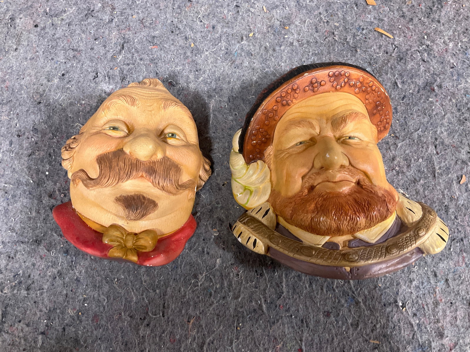 Vintage Chalkware Head Sculptures made in England(5.5inTall-one slightly chipped) (1 of 1)