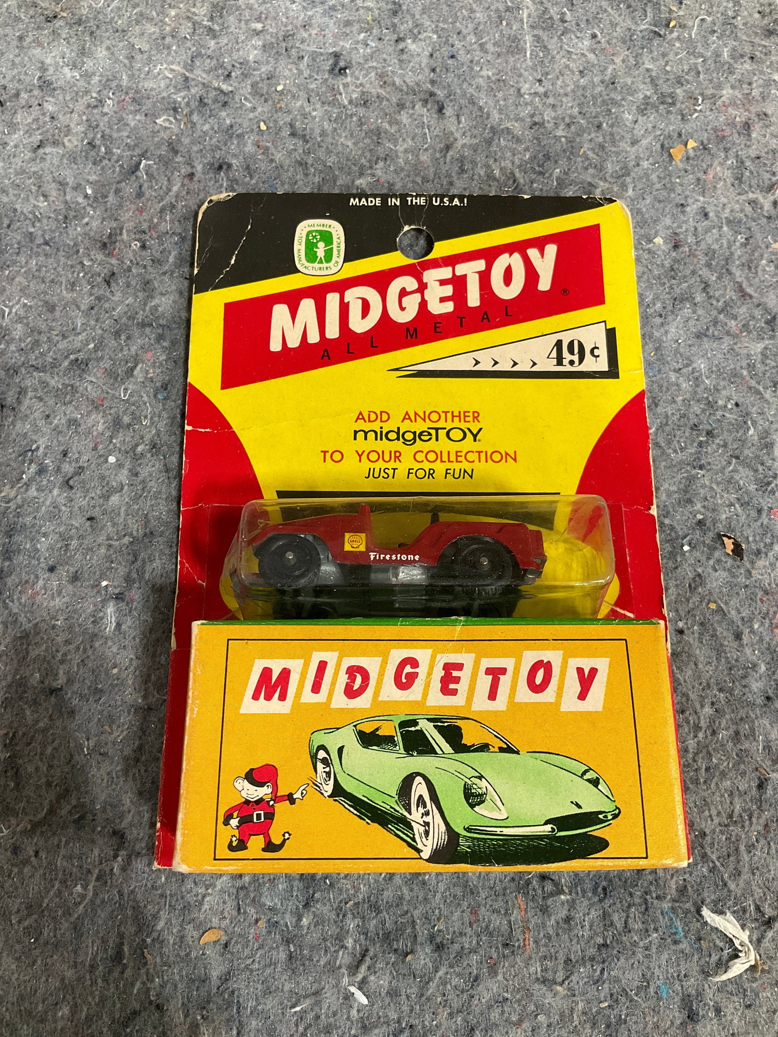 Vintage midgetoy firestone jeep on card *sealed* (1 of 1)