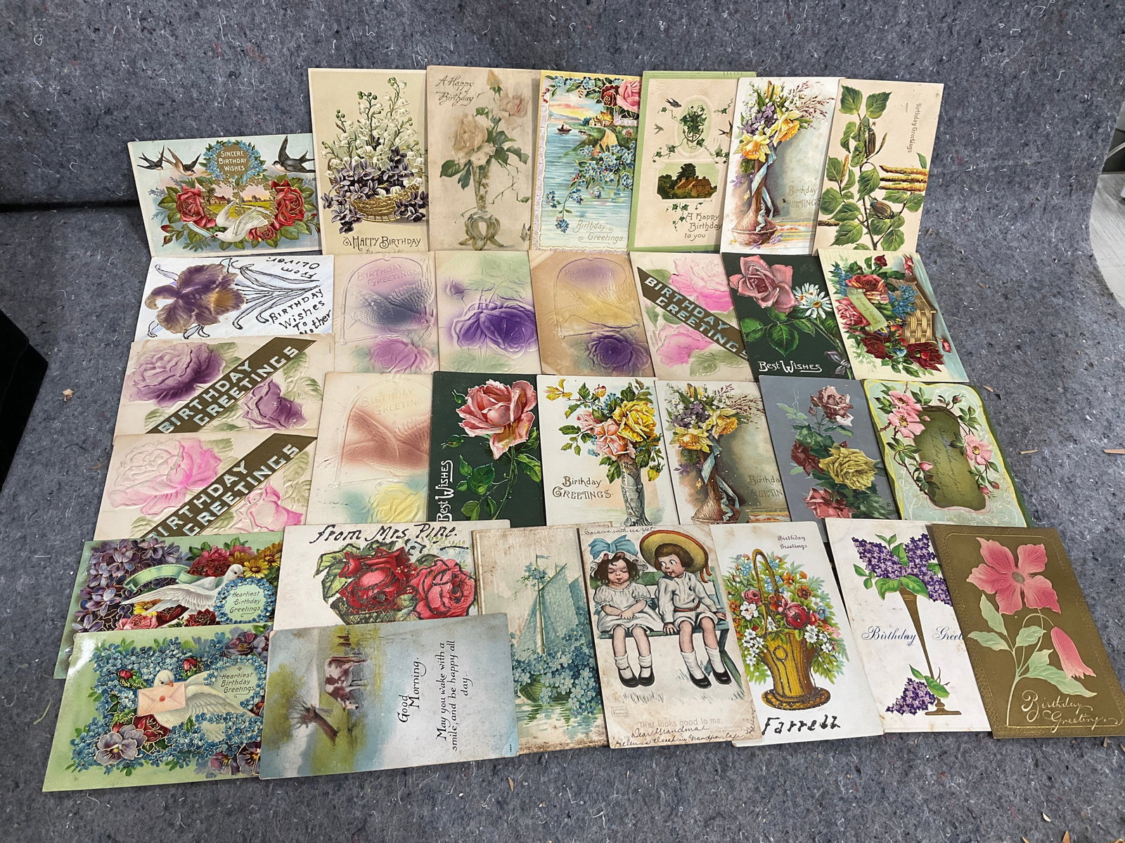 Early 1900s birthday postcards with post marks (1 of 1)