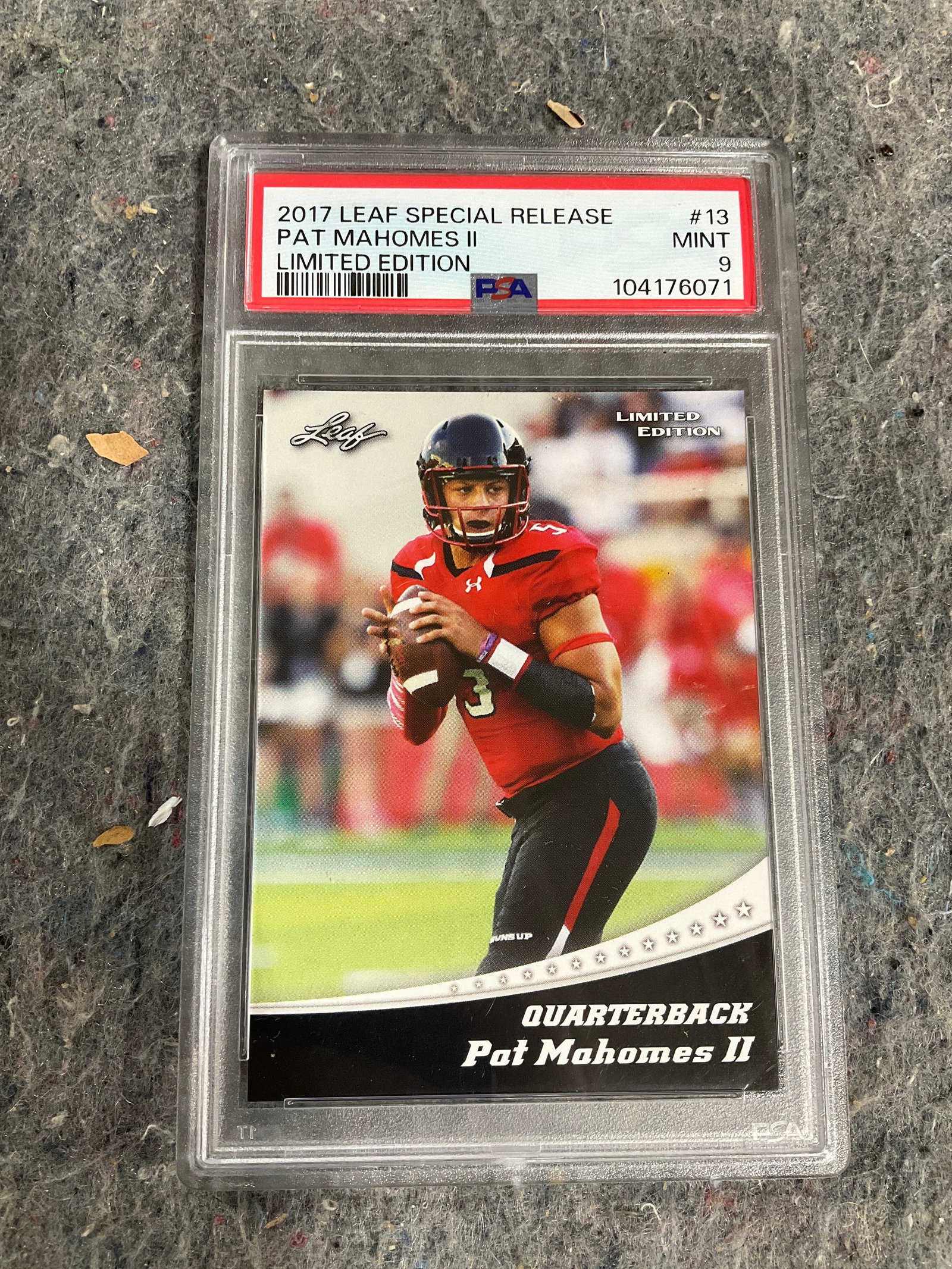 2017 Leaf Special Release Pat Mahomes II limited edition graded card (1 of 1)